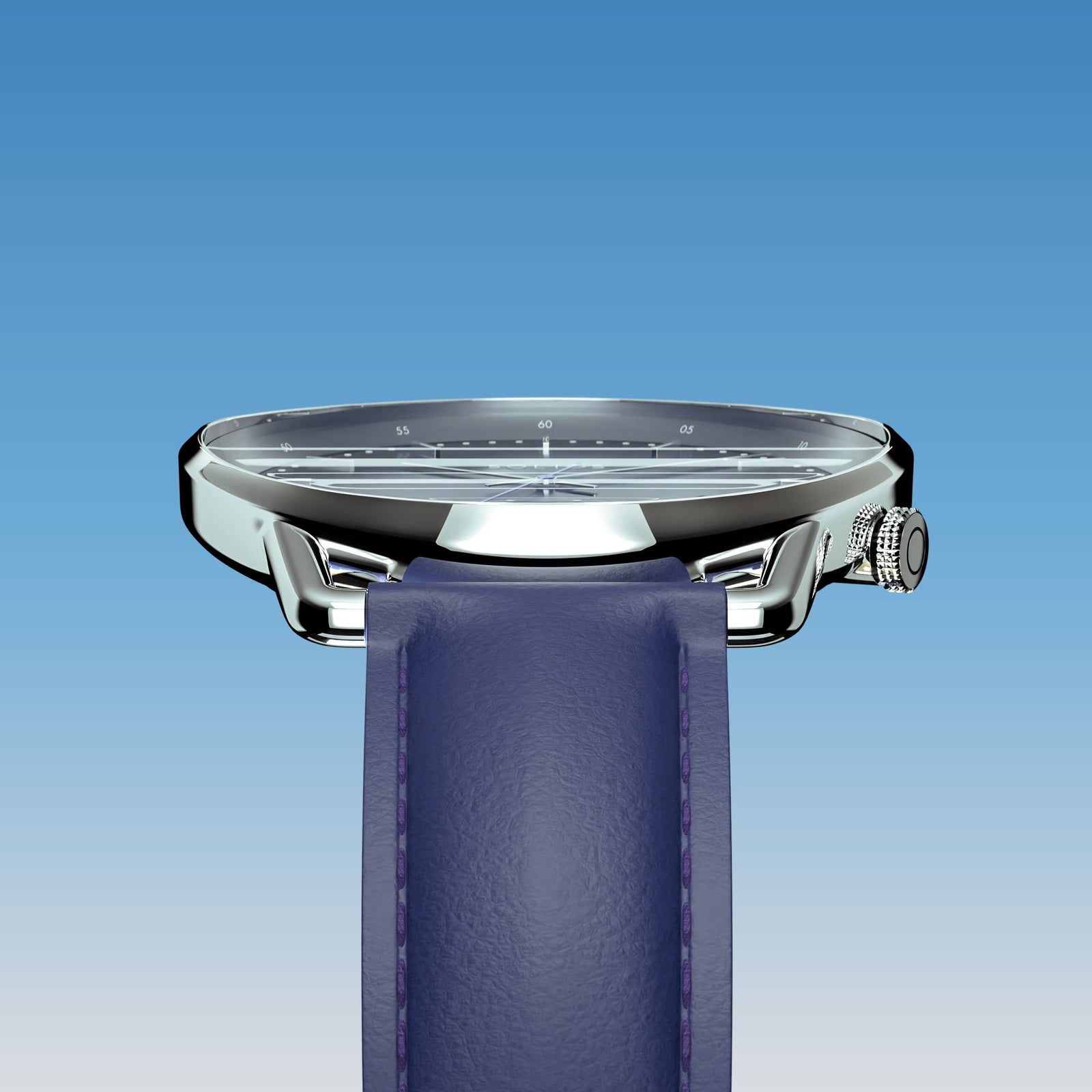 The Solar Curve | Blue Dial - Silver Case