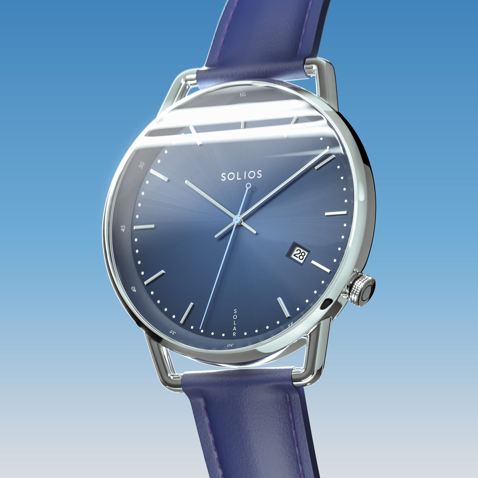 The Solar Curve | Blue Dial - Silver Case