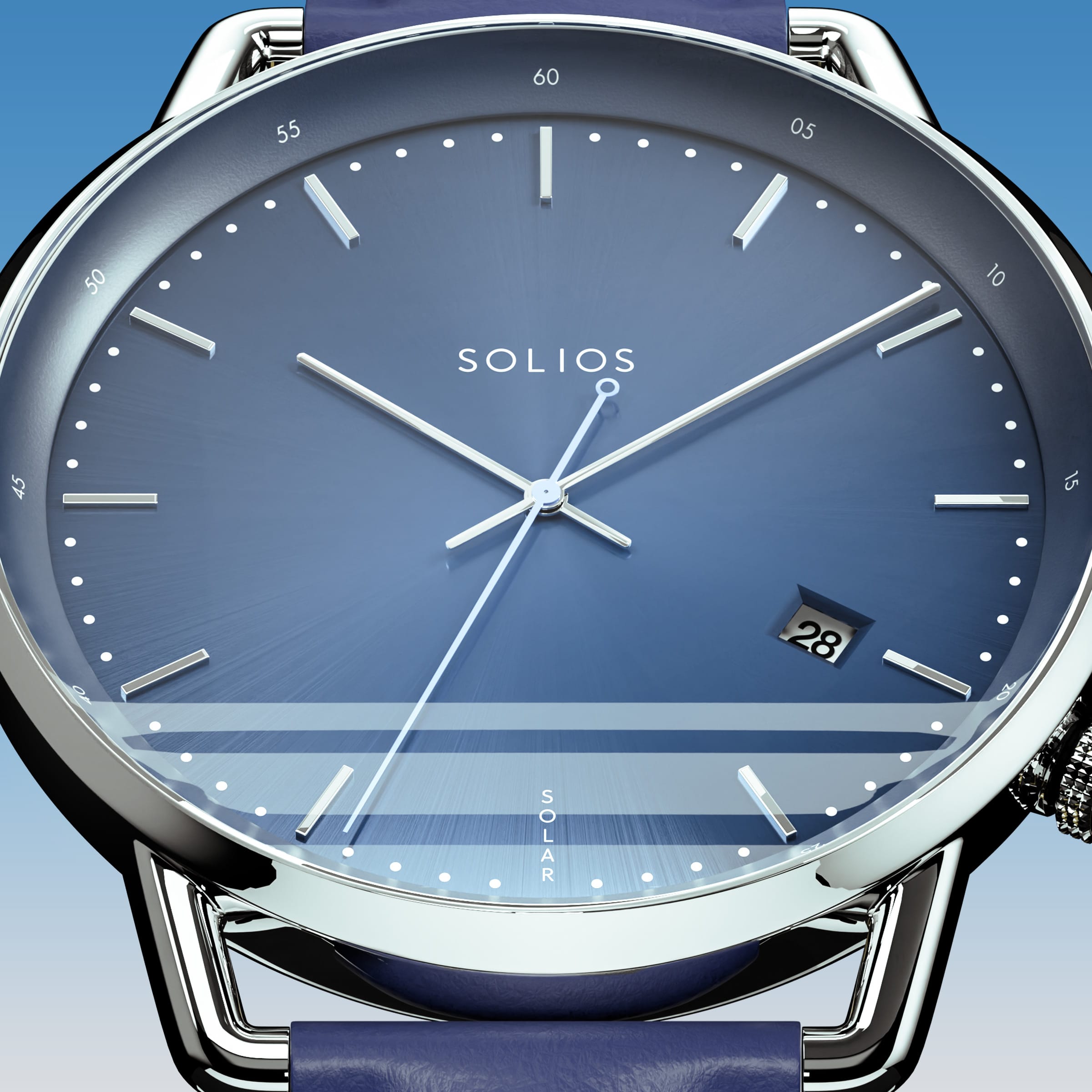The Solar Curve | Blue Dial - Silver Case