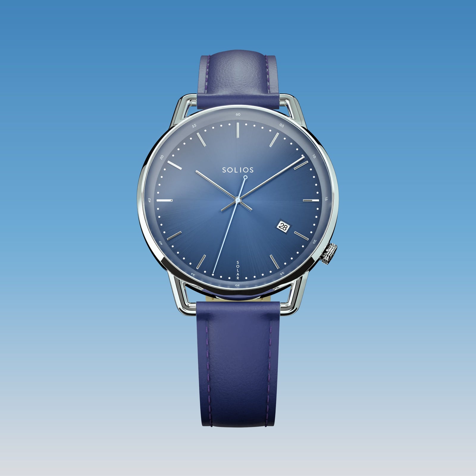 The Solar Curve | Blue Dial - Silver Case