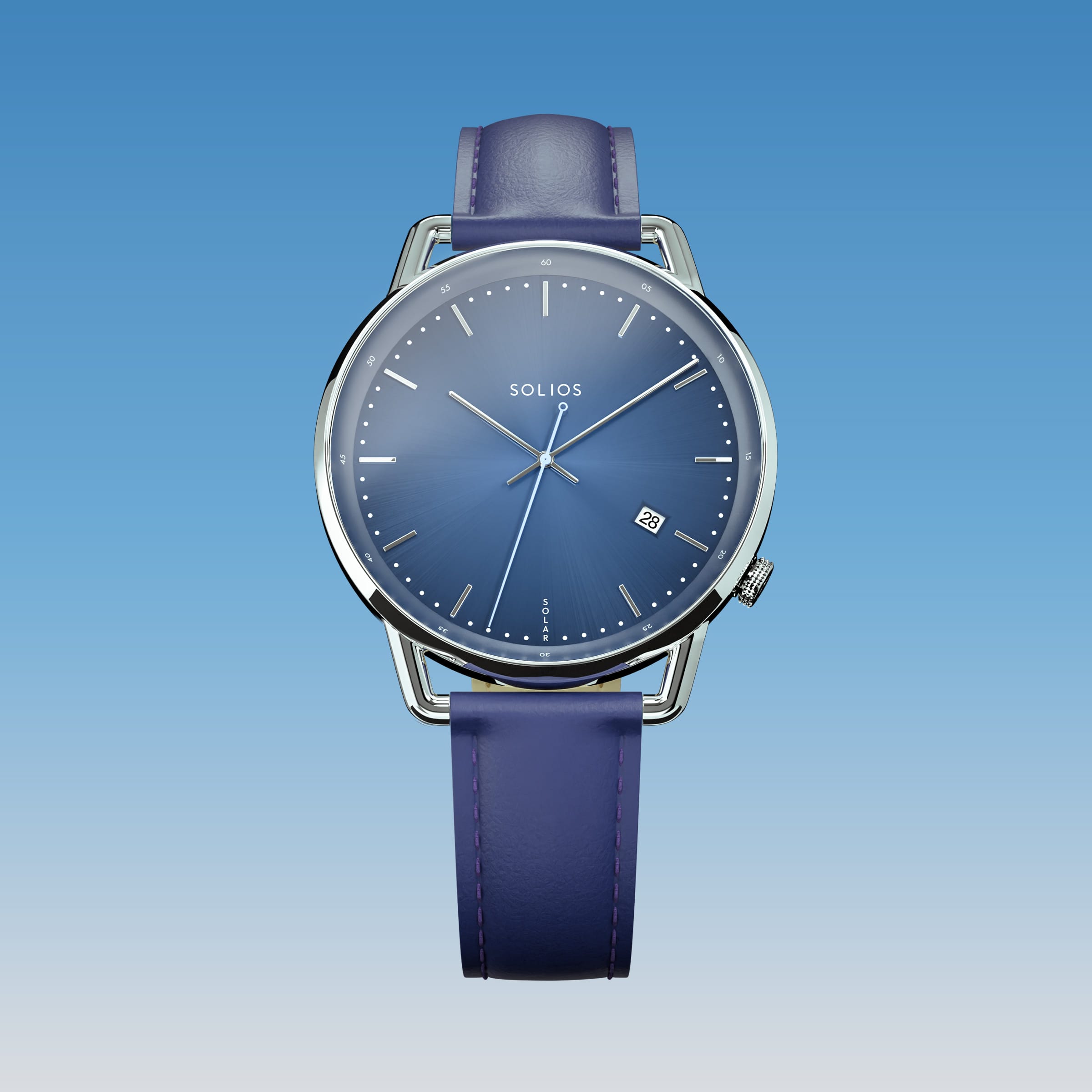 The Solar Curve | Blue Dial - Silver Case
