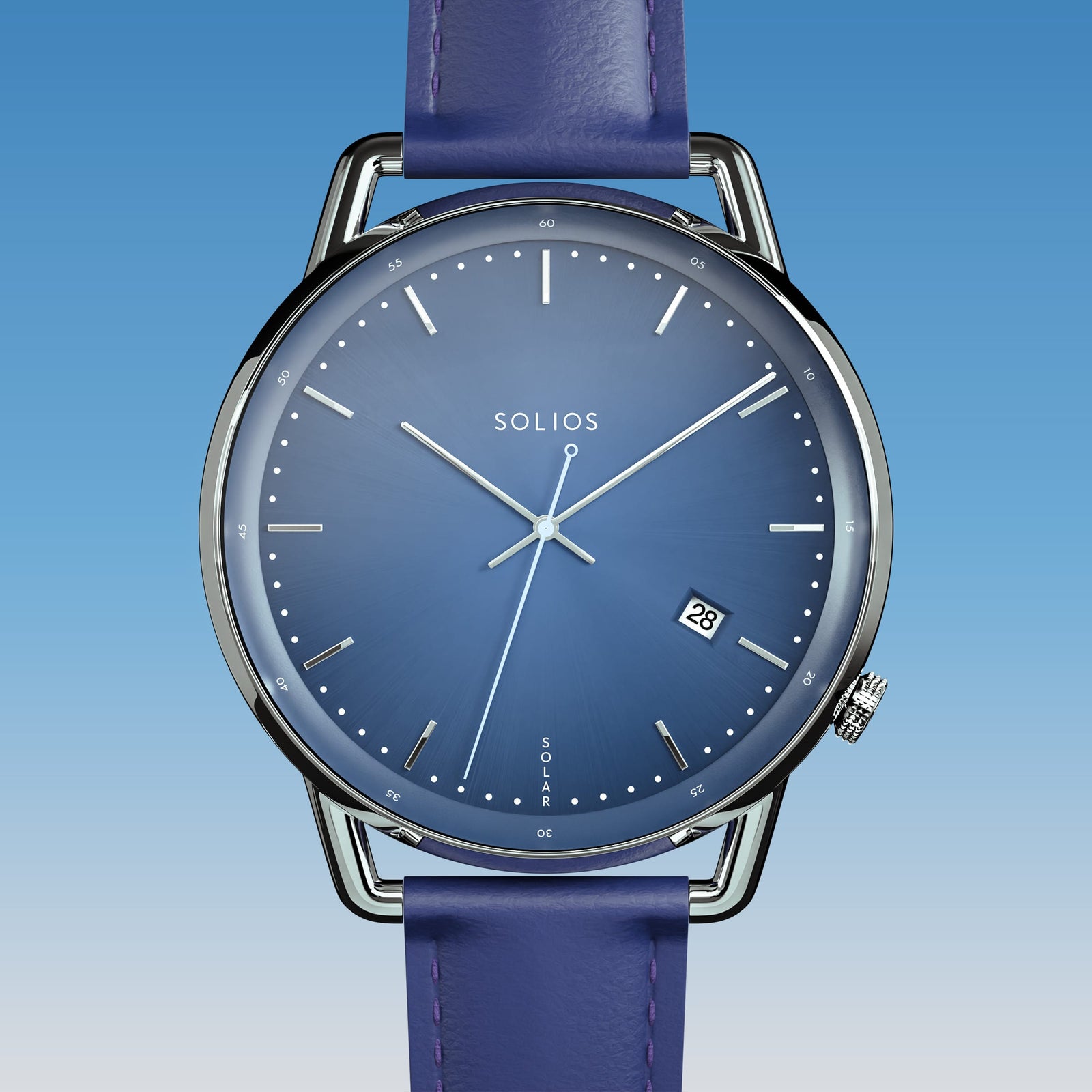 The Solar Curve | Blue Dial - Silver Case