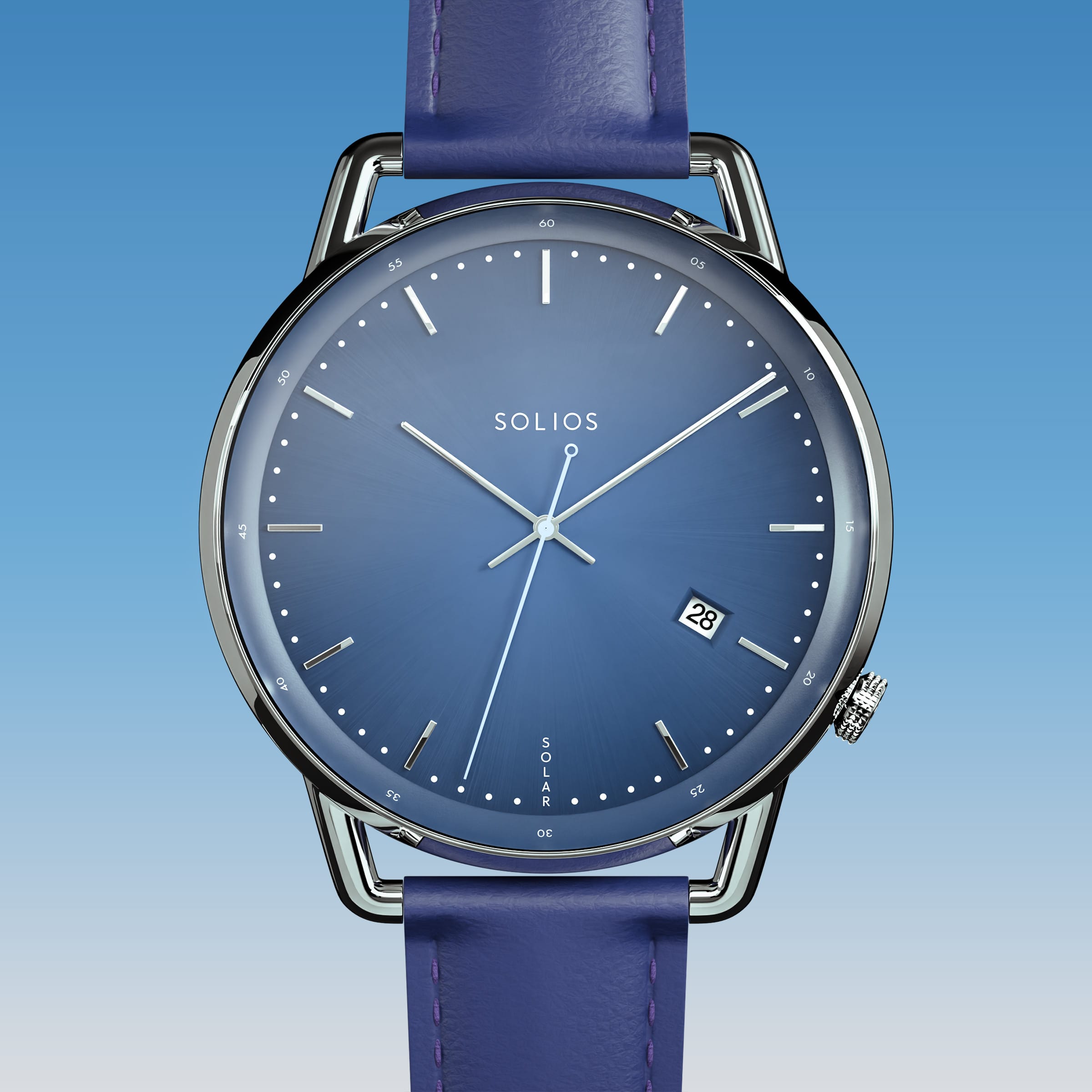 The Solar Curve | Blue Dial - Silver Case