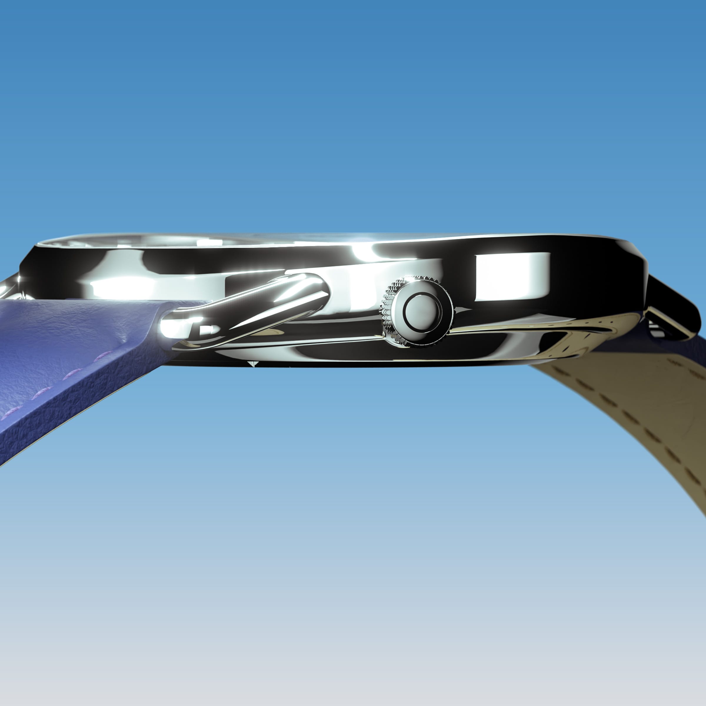 The Solar Curve | Blue Dial - Silver Case