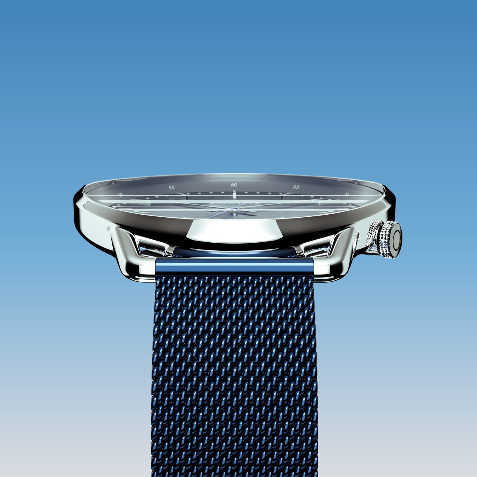 The Solar Curve | Blue Dial - Silver Case