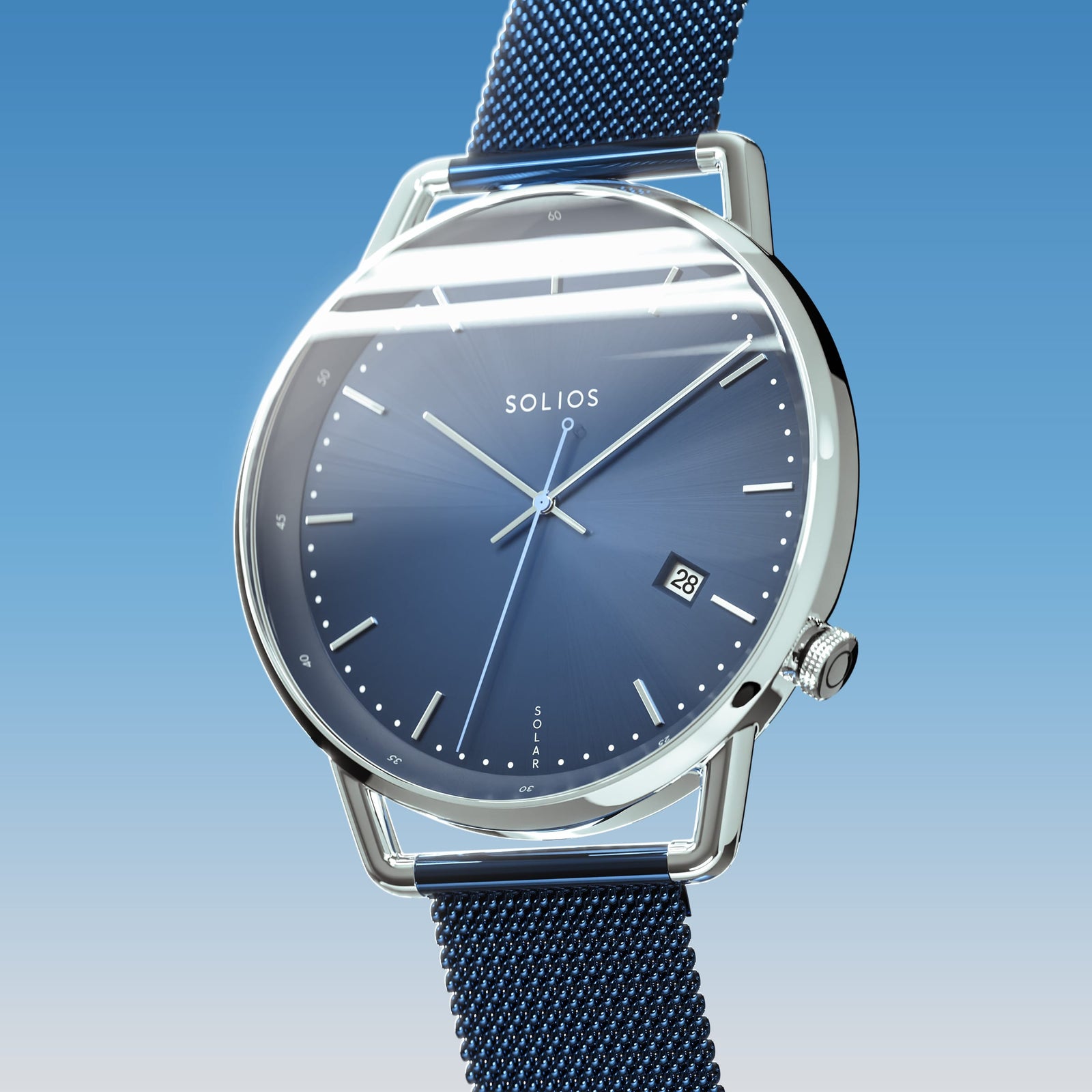 The Solar Curve | Blue Dial - Silver Case