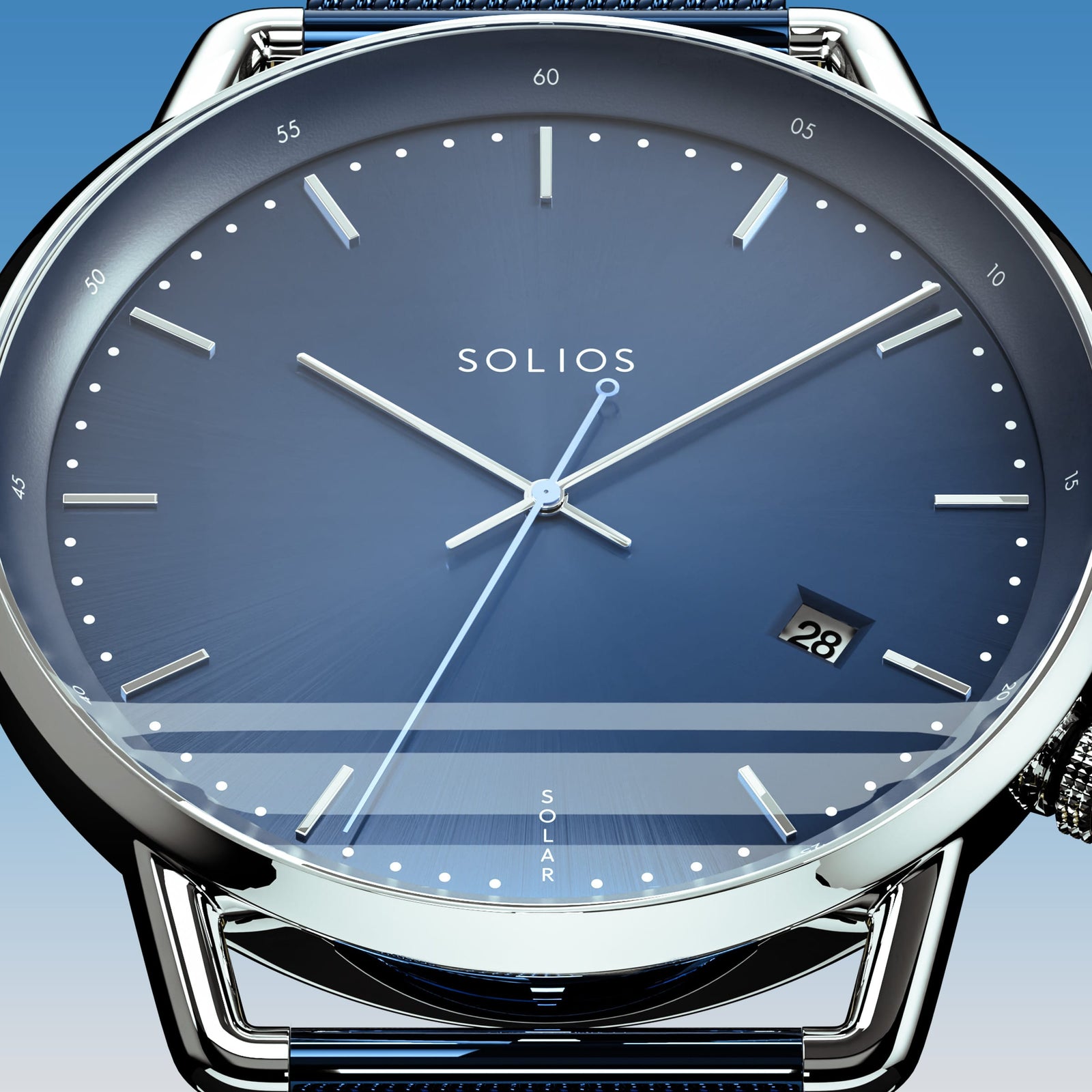 The Solar Curve | Blue Dial - Silver Case