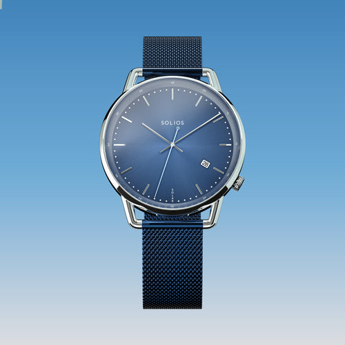 The Solar Curve | Blue Dial - Silver Case