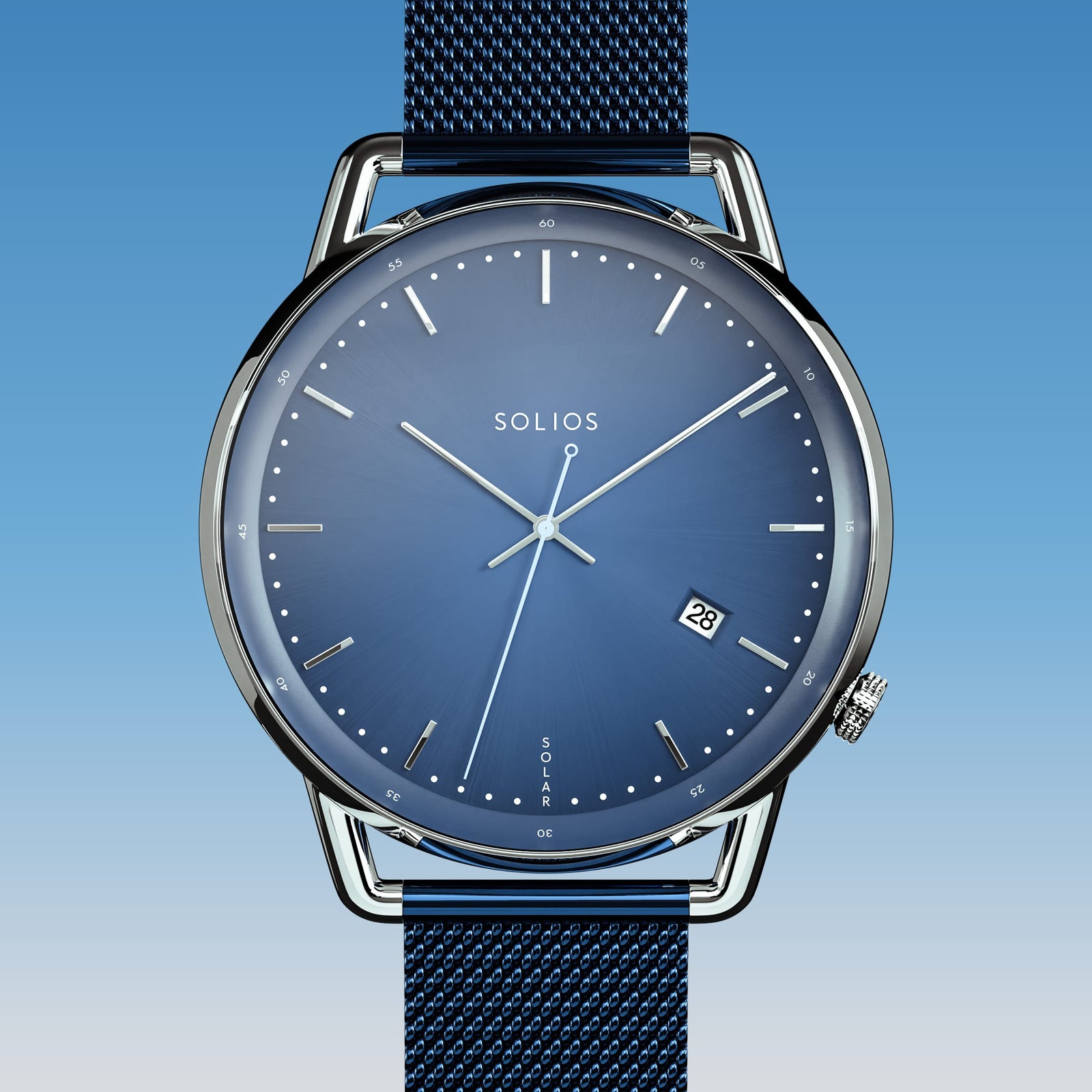 The Solar Curve | Blue Dial - Silver Case