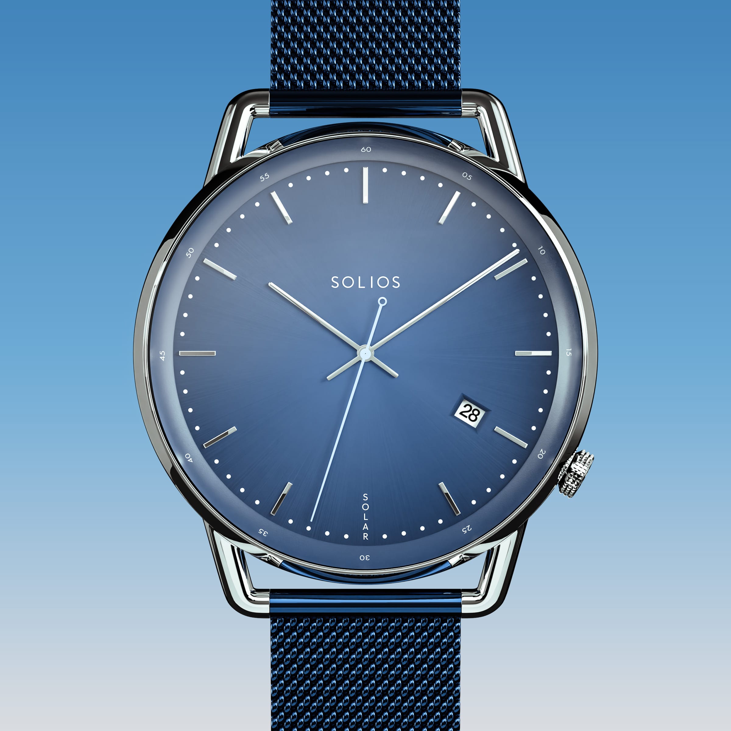 The Solar Curve | Blue Dial - Silver Case