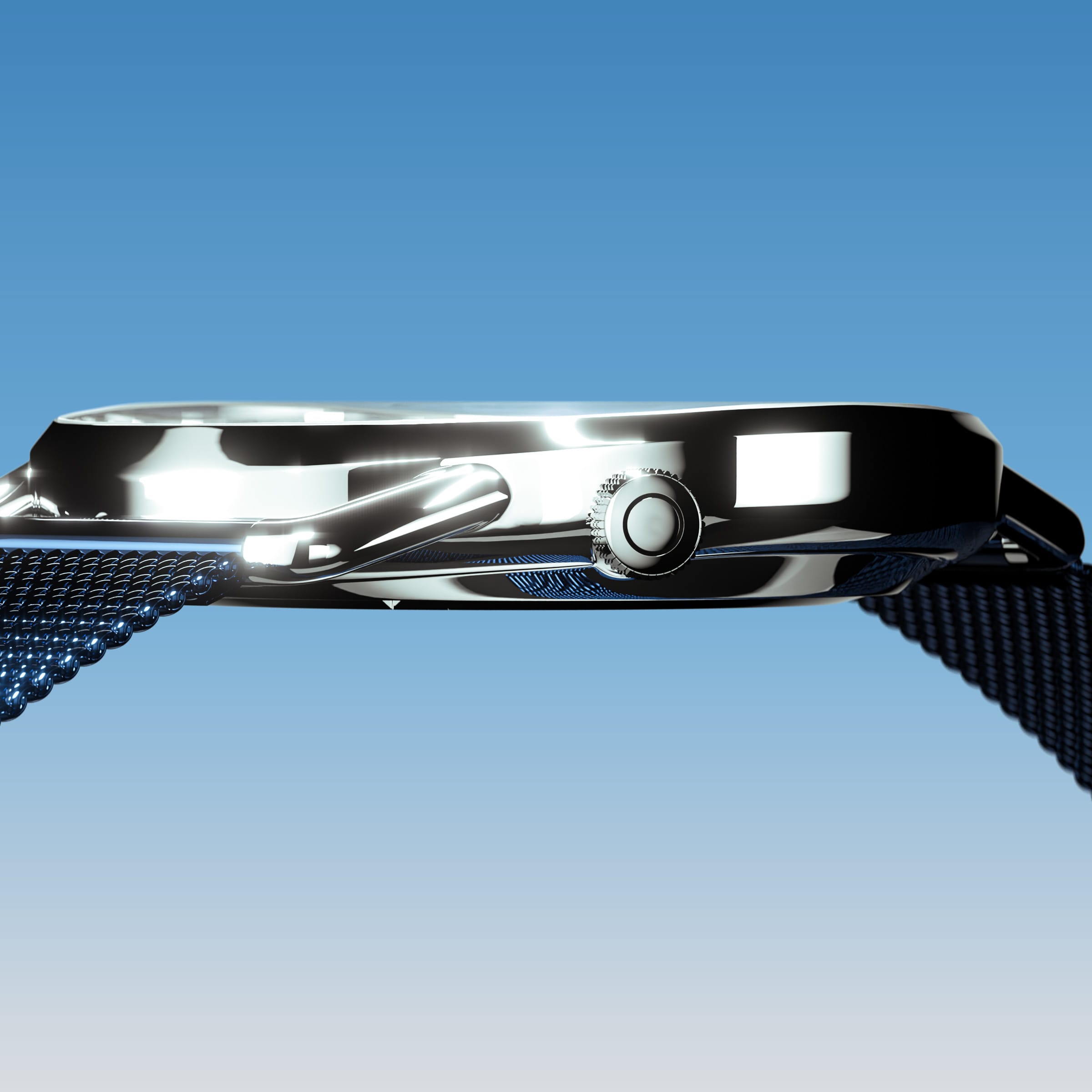 The Solar Curve | Blue Dial - Silver Case
