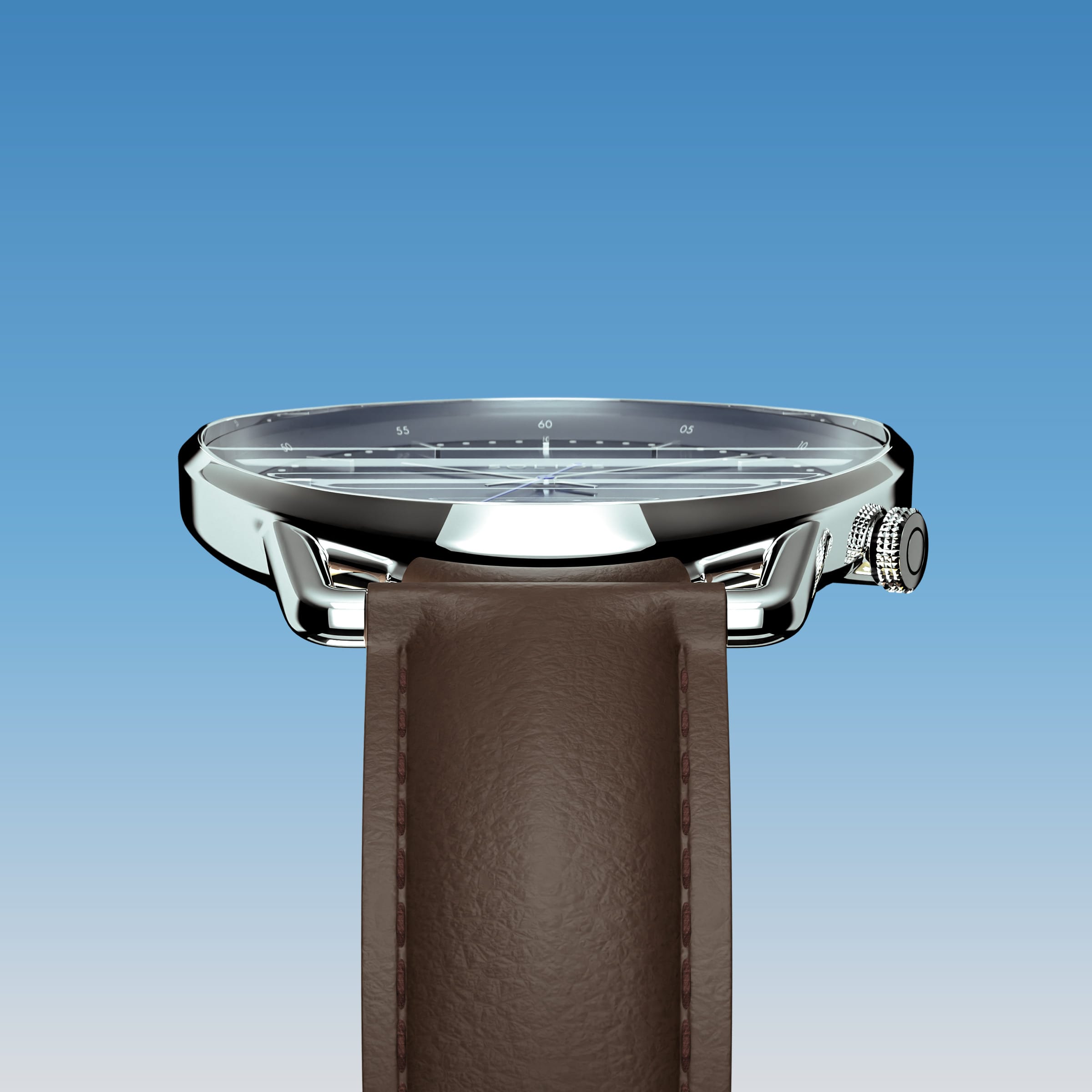 The Solar Curve | Blue Dial - Silver Case