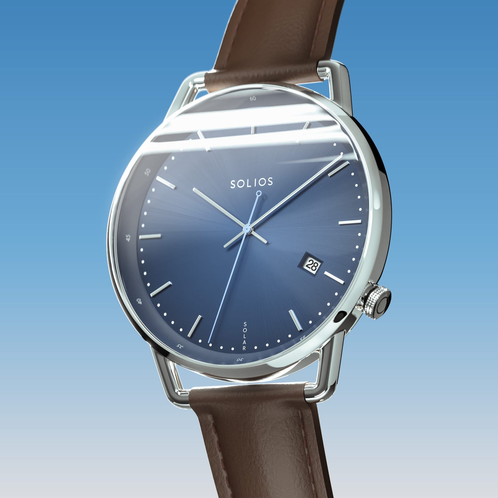 The Solar Curve | Blue Dial - Silver Case