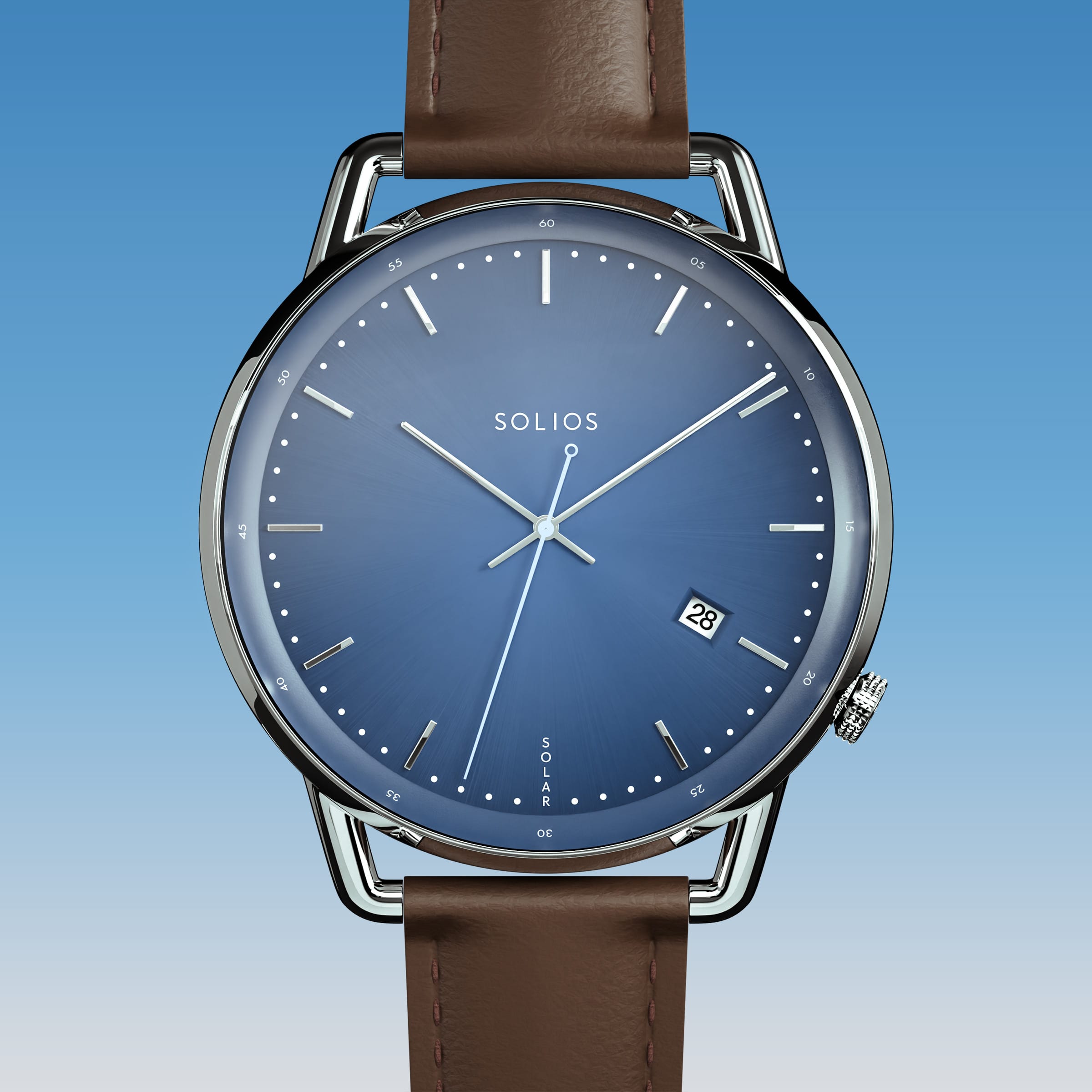 The Solar Curve | Blue Dial - Silver Case