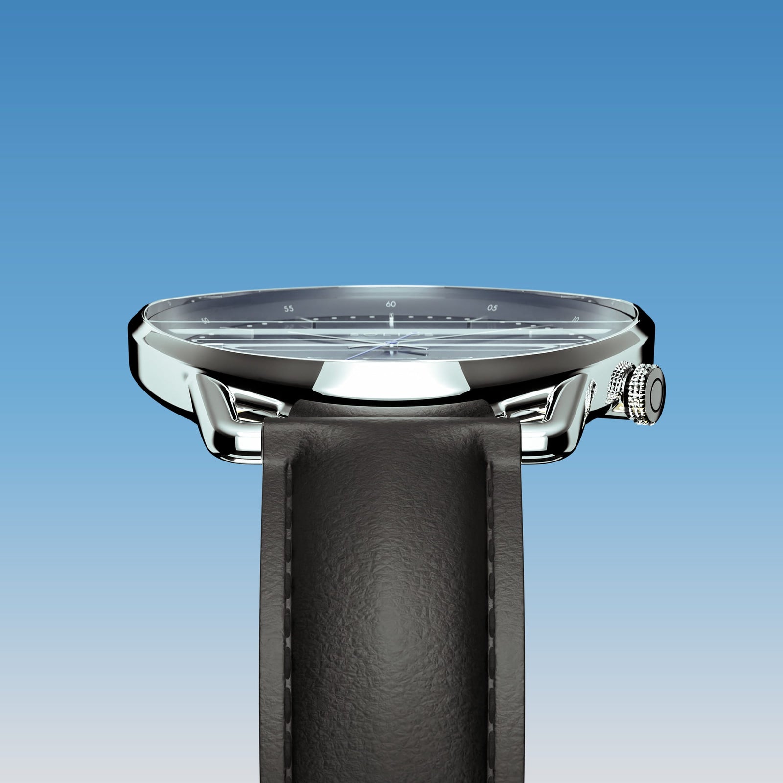 The Solar Curve | Blue Dial - Silver Case
