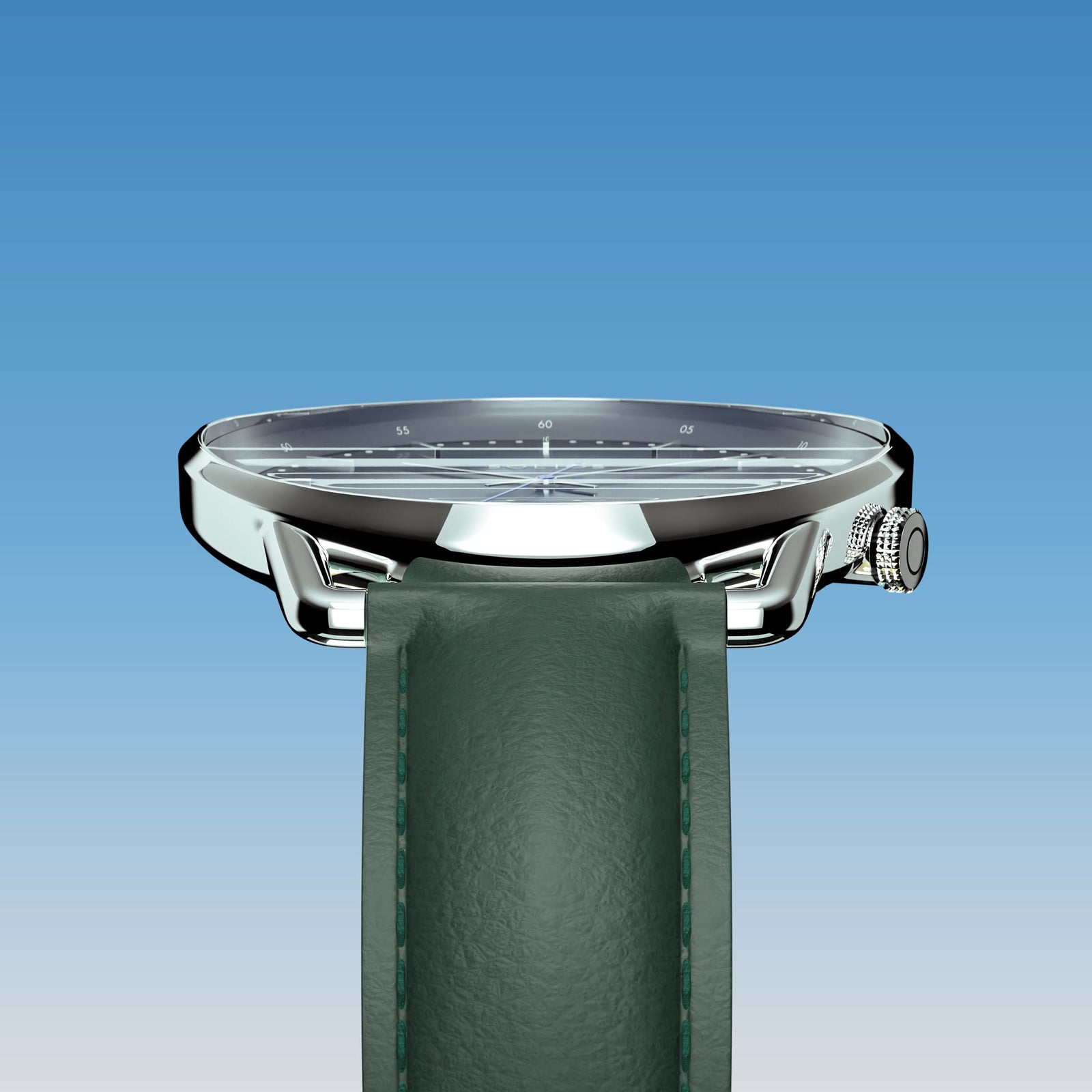 The Solar Curve | Blue Dial - Silver Case