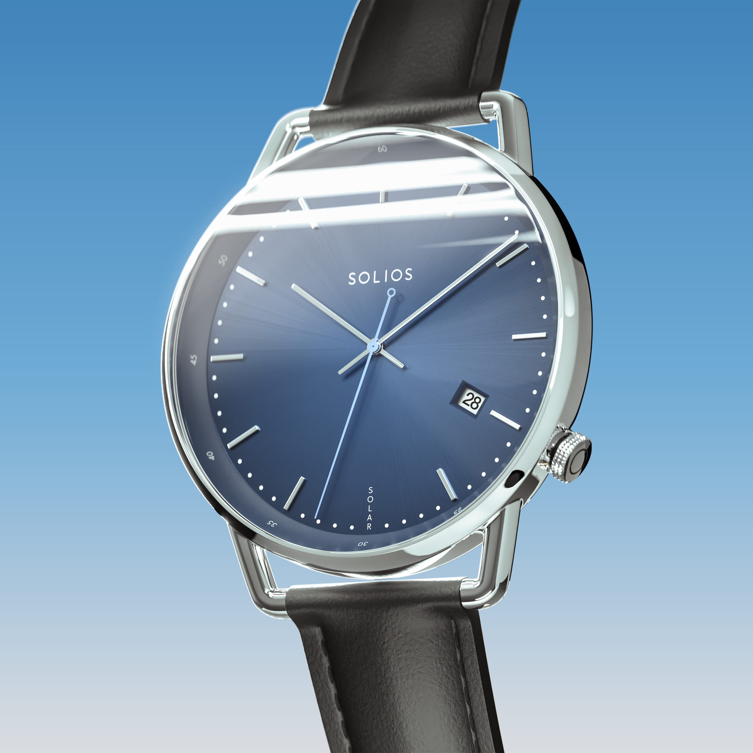 The Solar Curve | Blue Dial - Silver Case