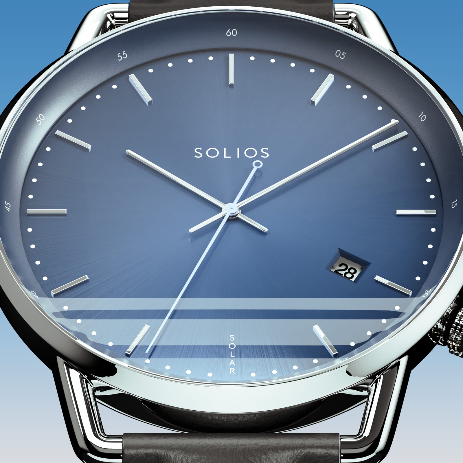 The Solar Curve | Blue Dial - Silver Case