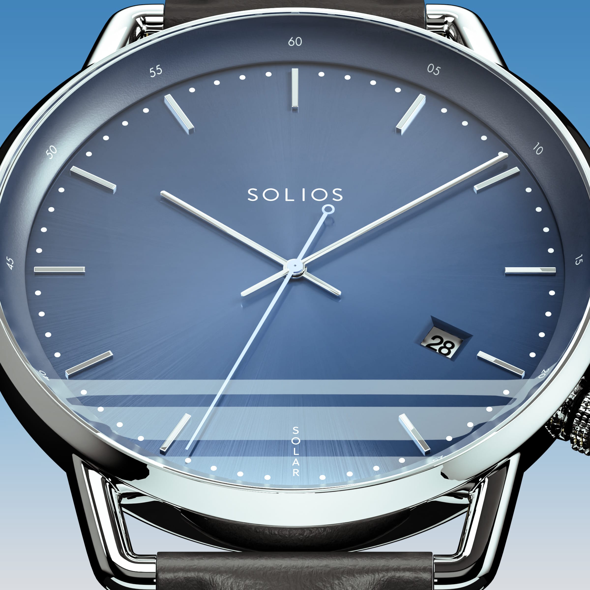 The Solar Curve | Blue Dial - Silver Case