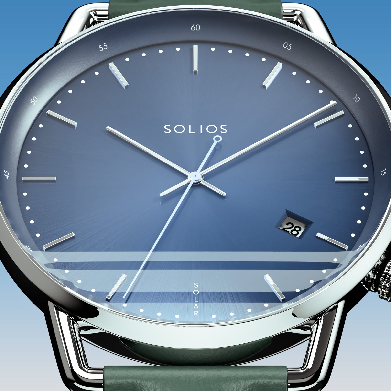 The Solar Curve | Blue Dial - Silver Case