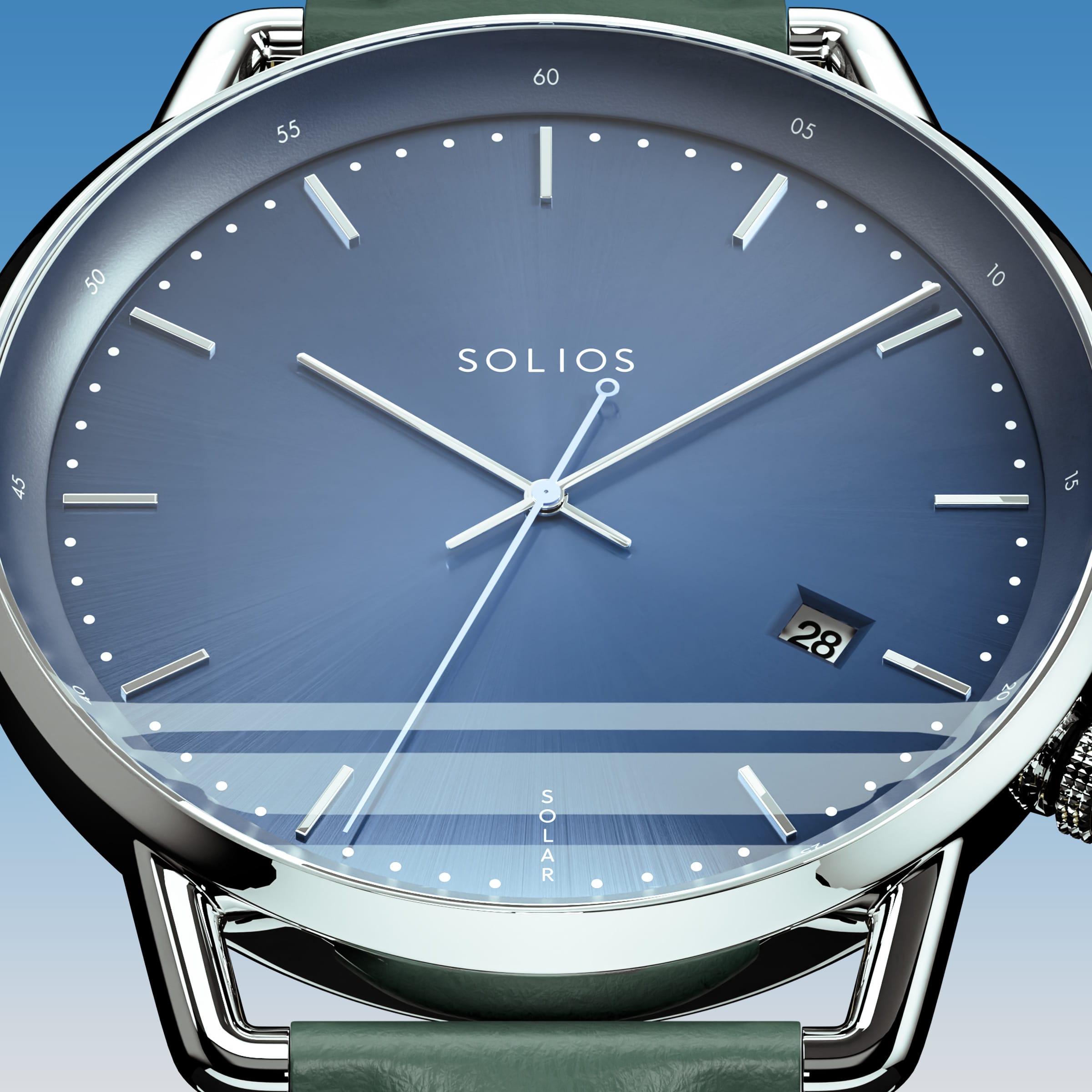 The Solar Curve | Blue Dial - Silver Case