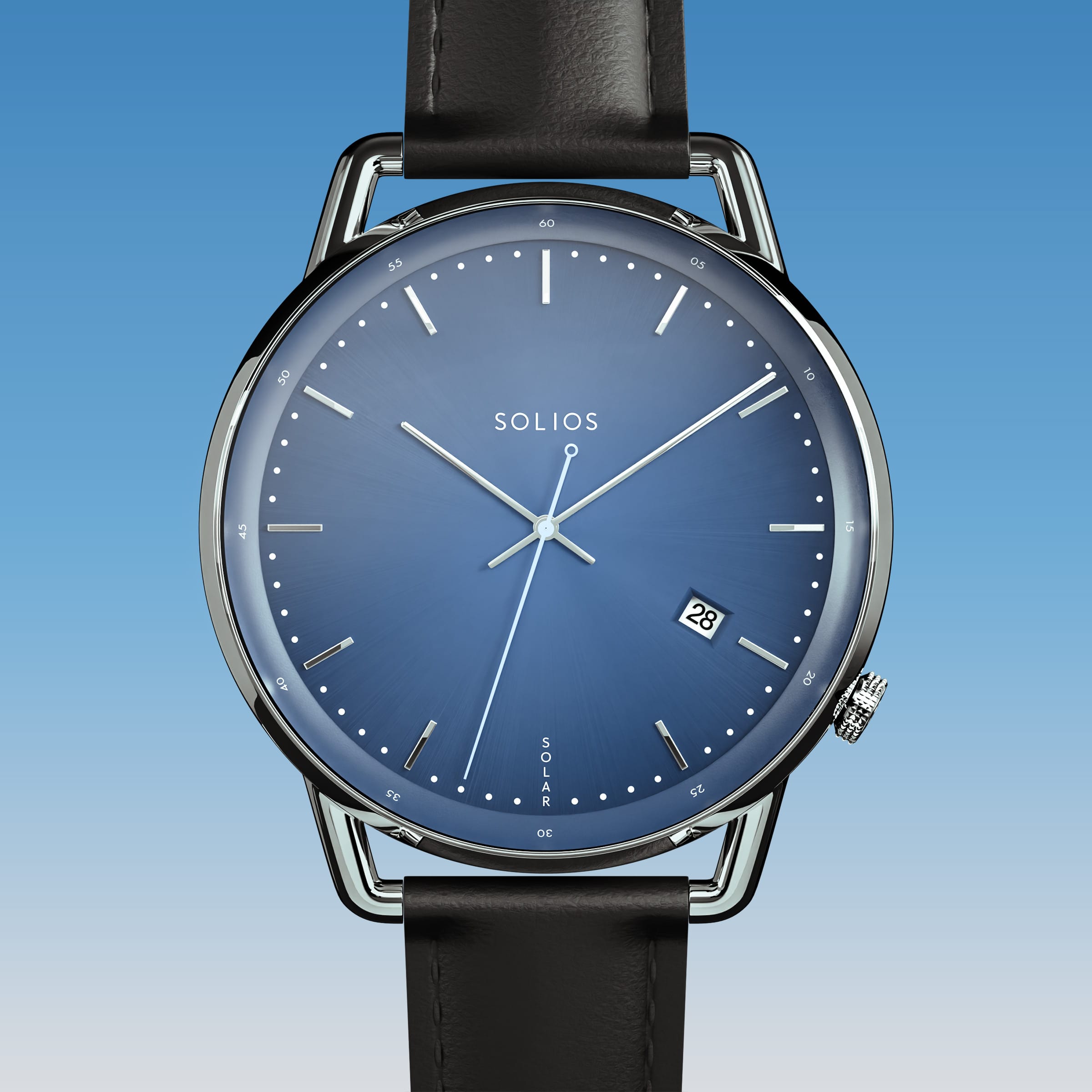 The Solar Curve | Blue Dial - Silver Case