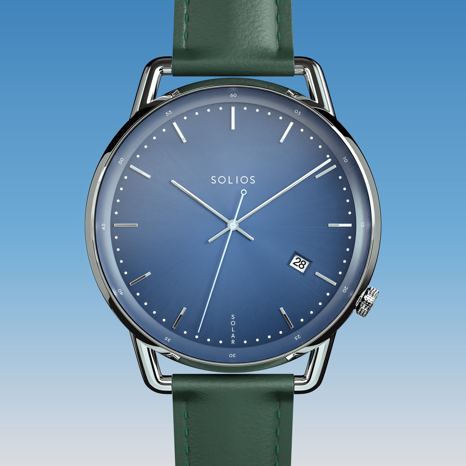 The Solar Curve | Blue Dial - Silver Case