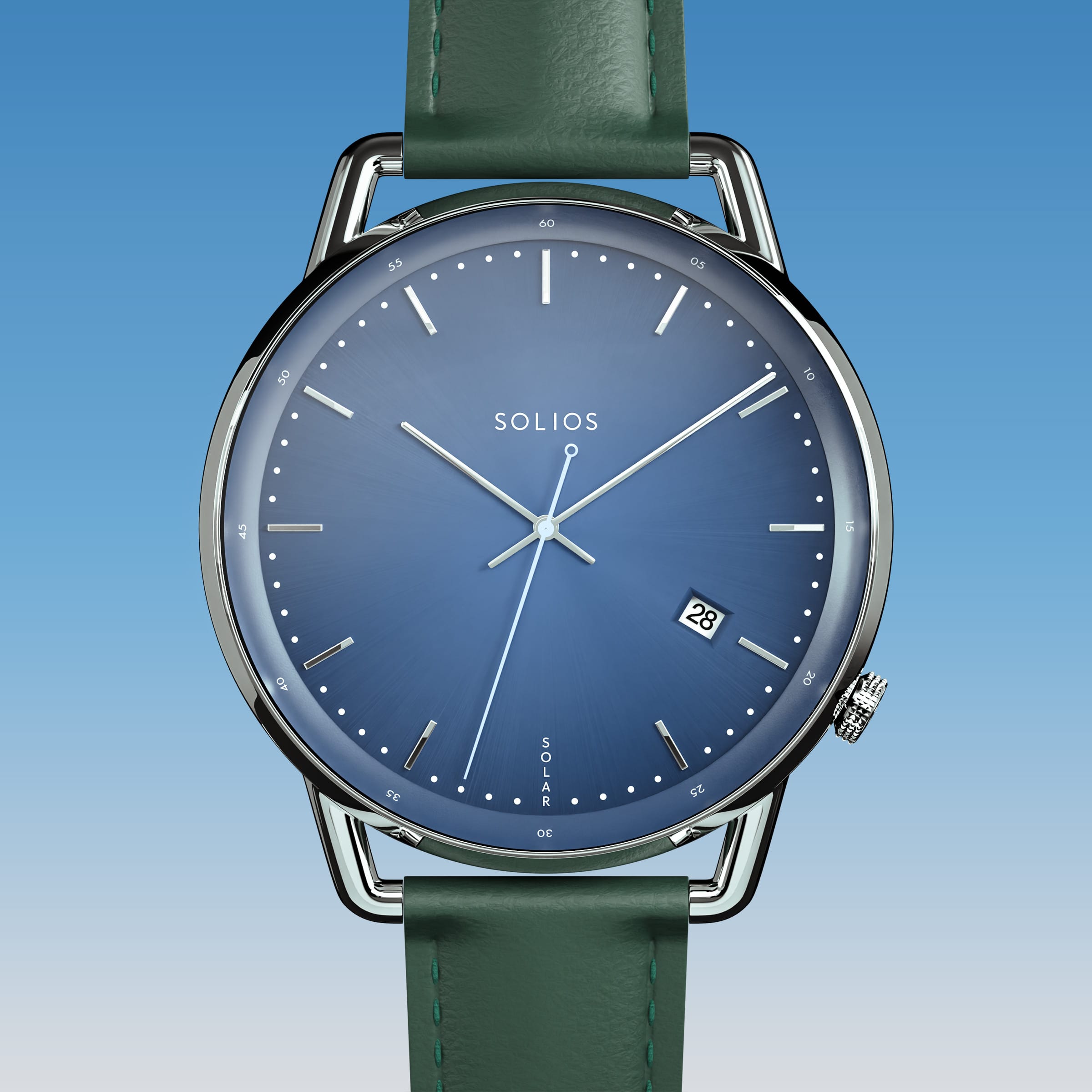 The Solar Curve | Blue Dial - Silver Case