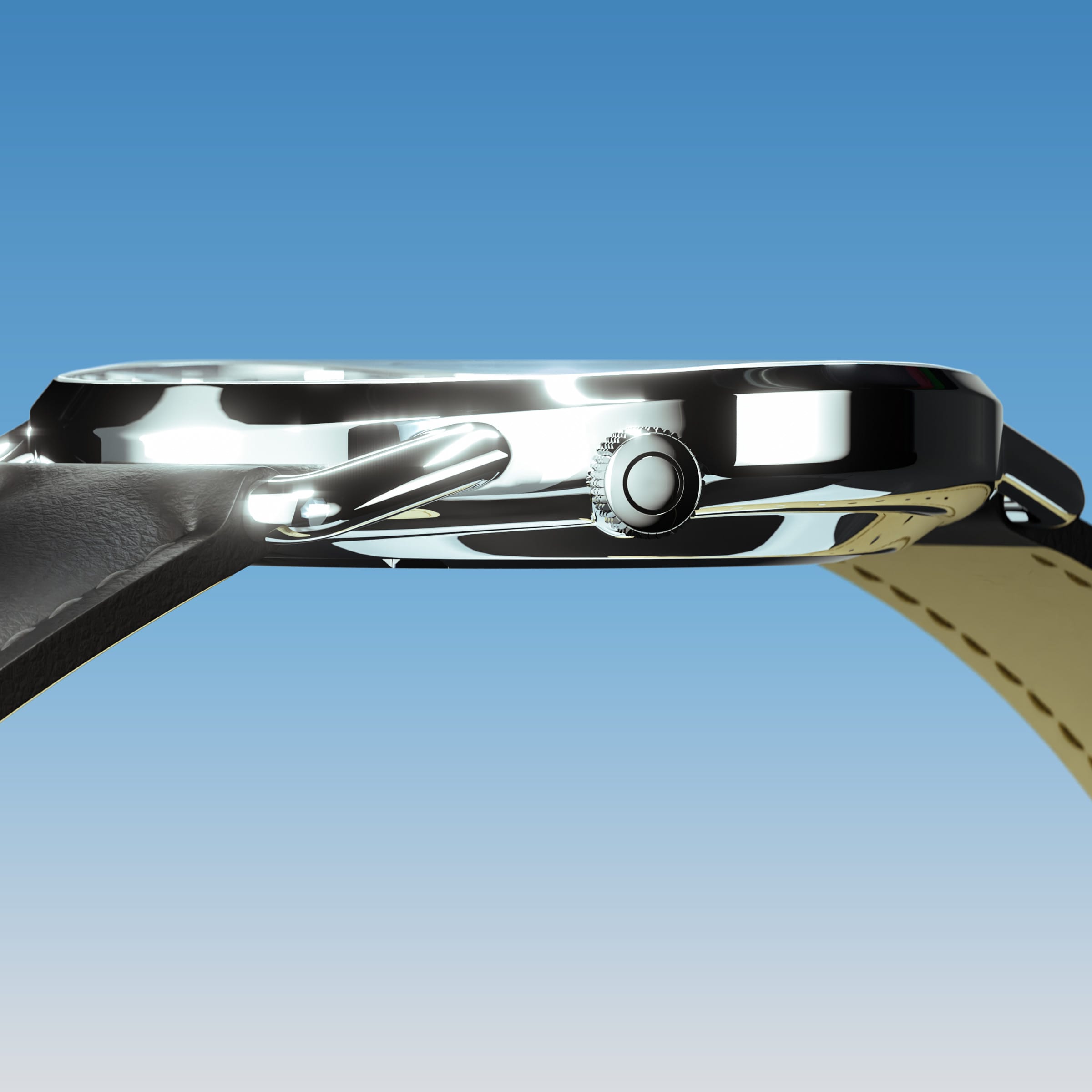 The Solar Curve | Blue Dial - Silver Case