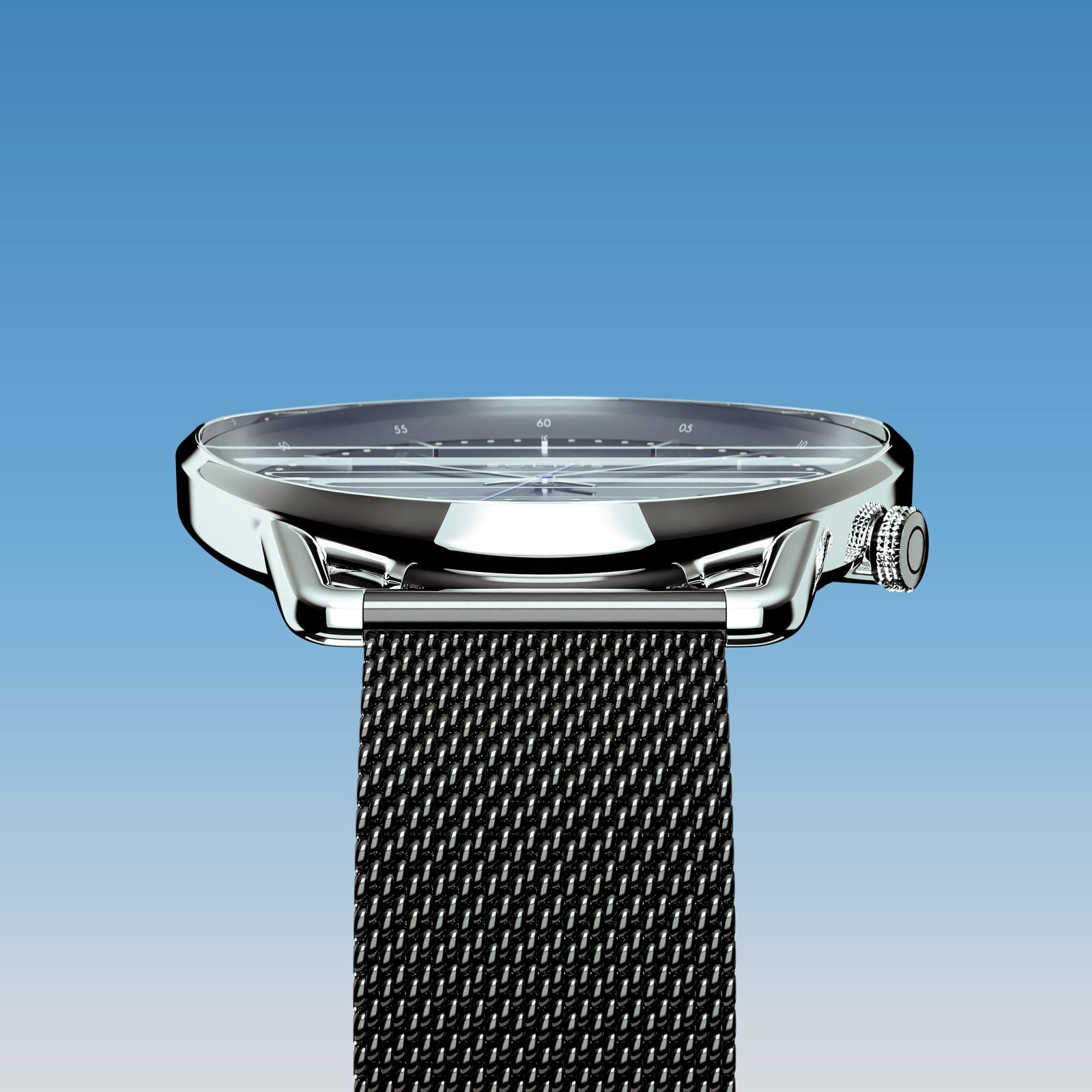 The Solar Curve | Blue Dial - Silver Case