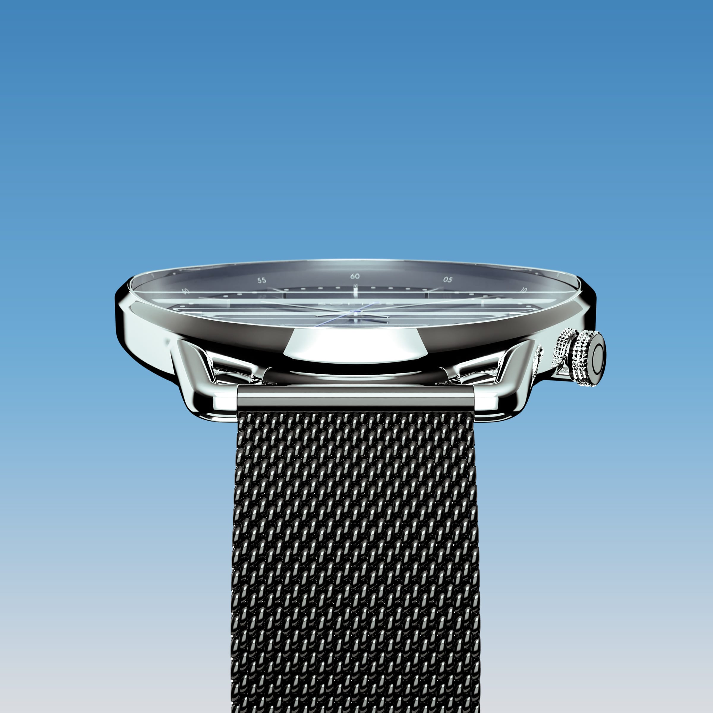 The Solar Curve | Blue Dial - Silver Case
