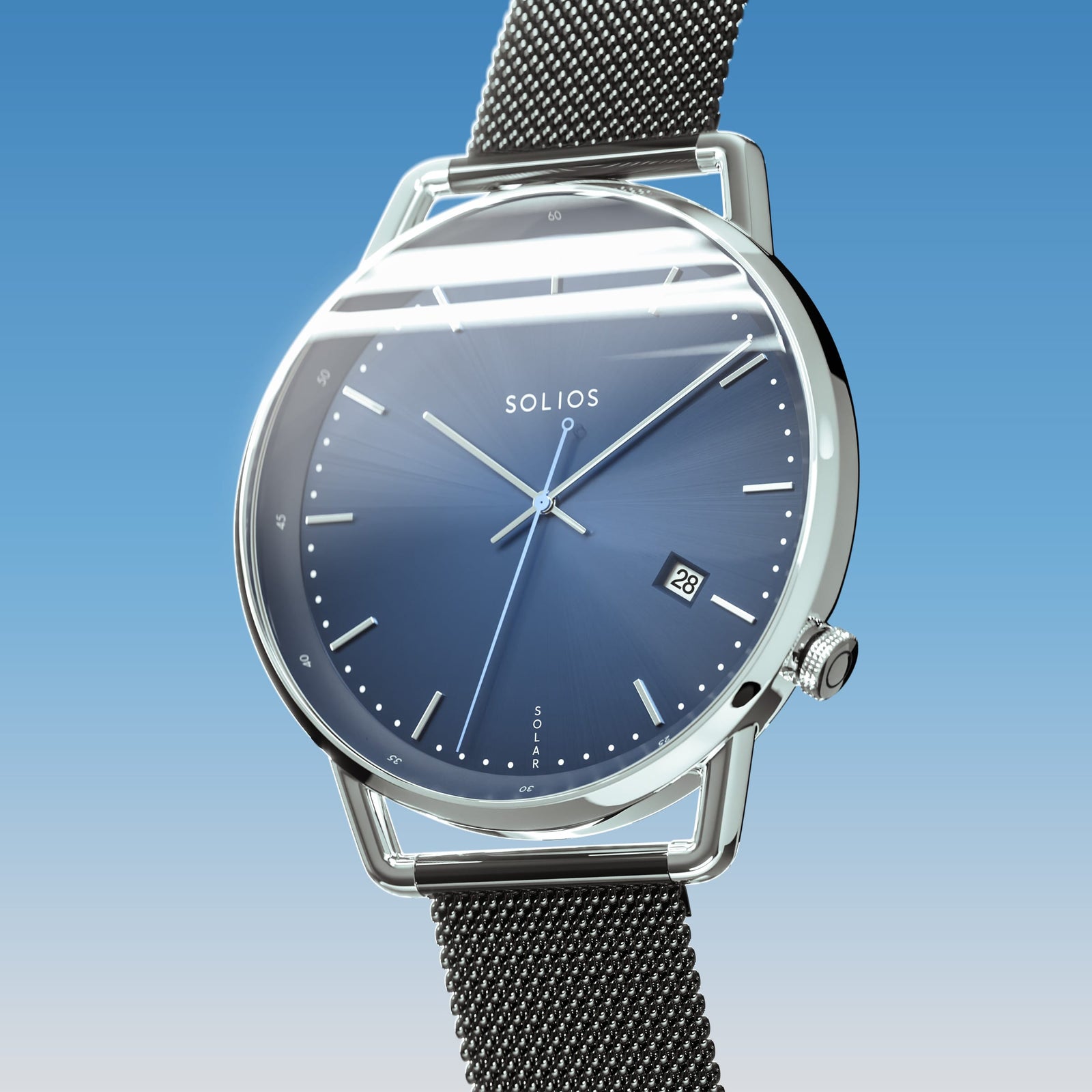The Solar Curve | Blue Dial - Silver Case