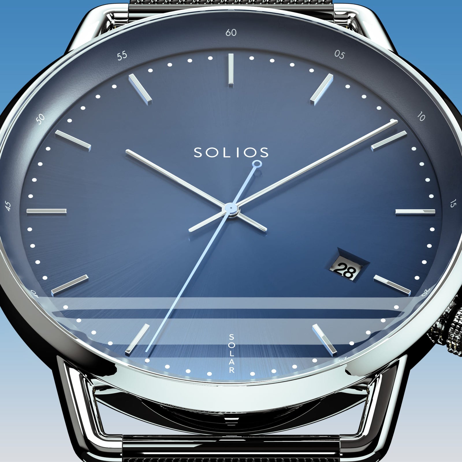 The Solar Curve | Blue Dial - Silver Case