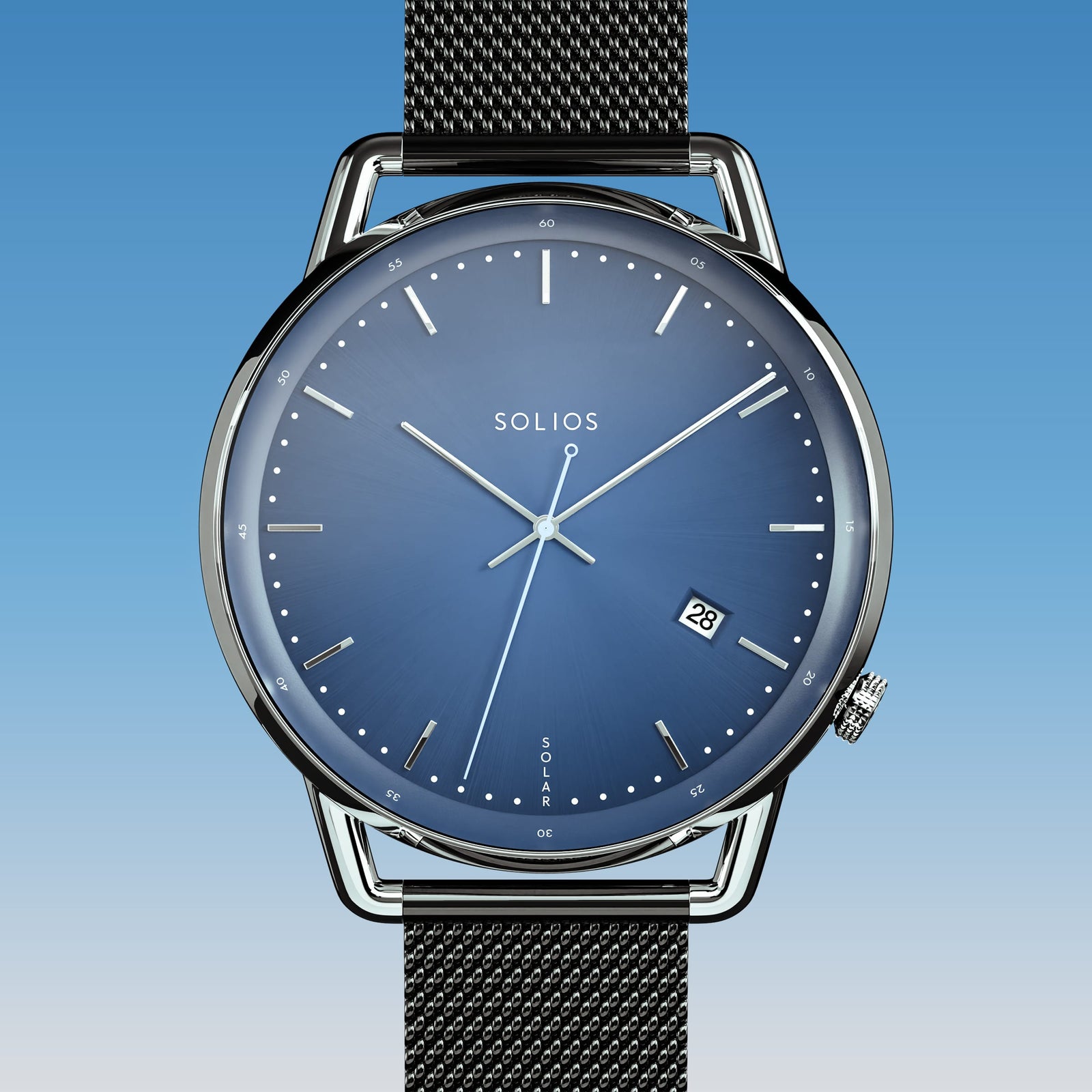 The Solar Curve | Blue Dial - Silver Case