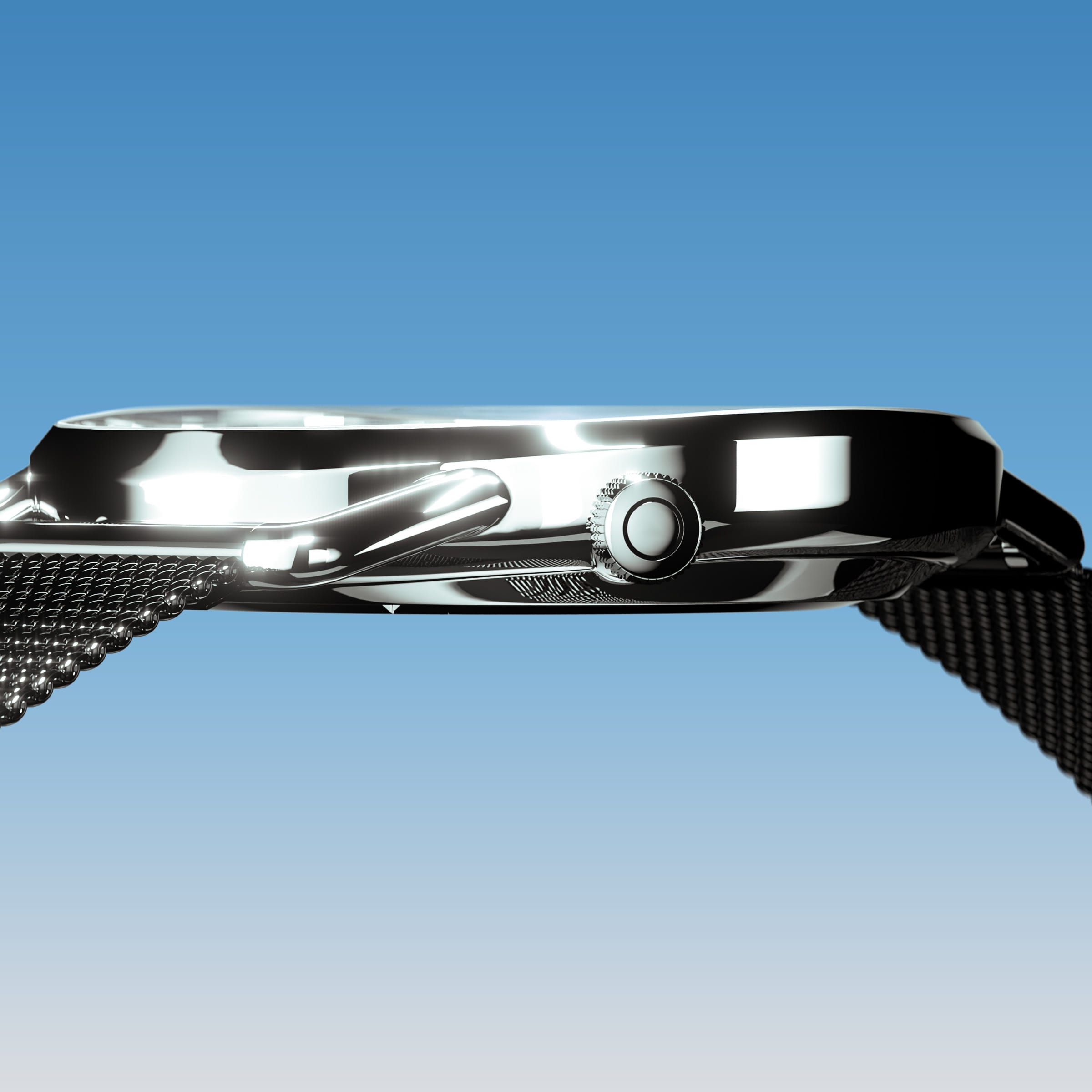 The Solar Curve | Blue Dial - Silver Case