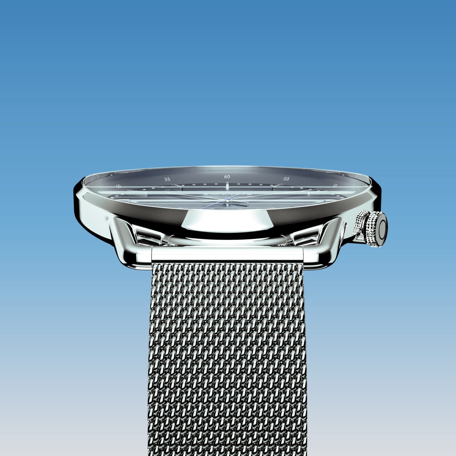 The Solar Curve | Blue Dial - Silver Case