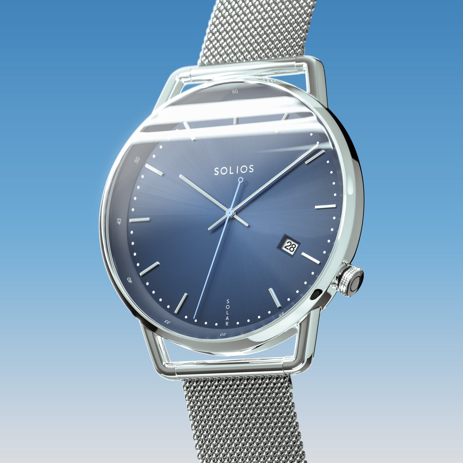 The Solar Curve | Blue Dial - Silver Case
