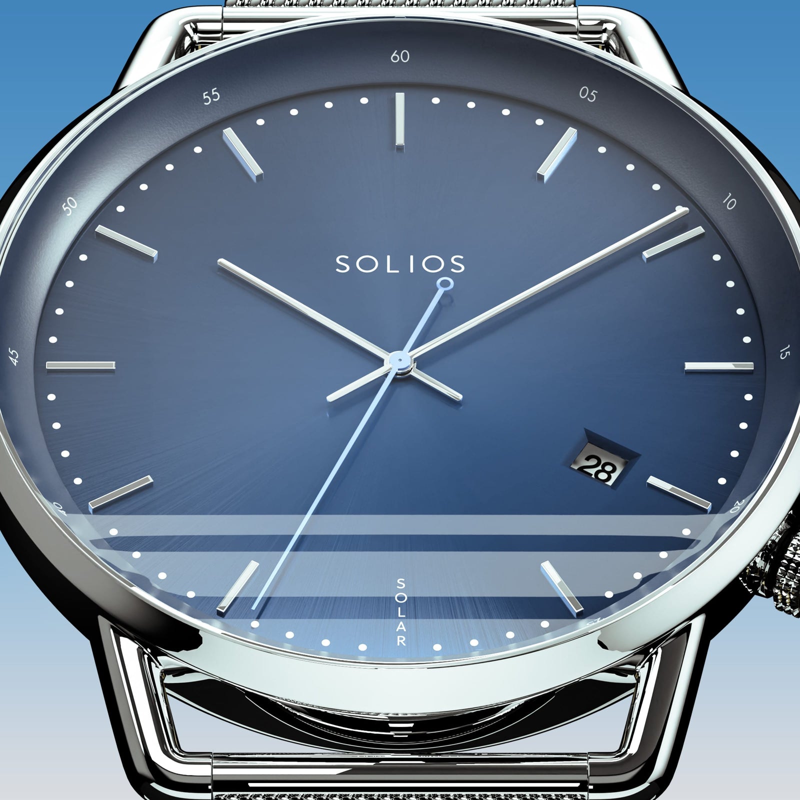 The Solar Curve | Blue Dial - Silver Case