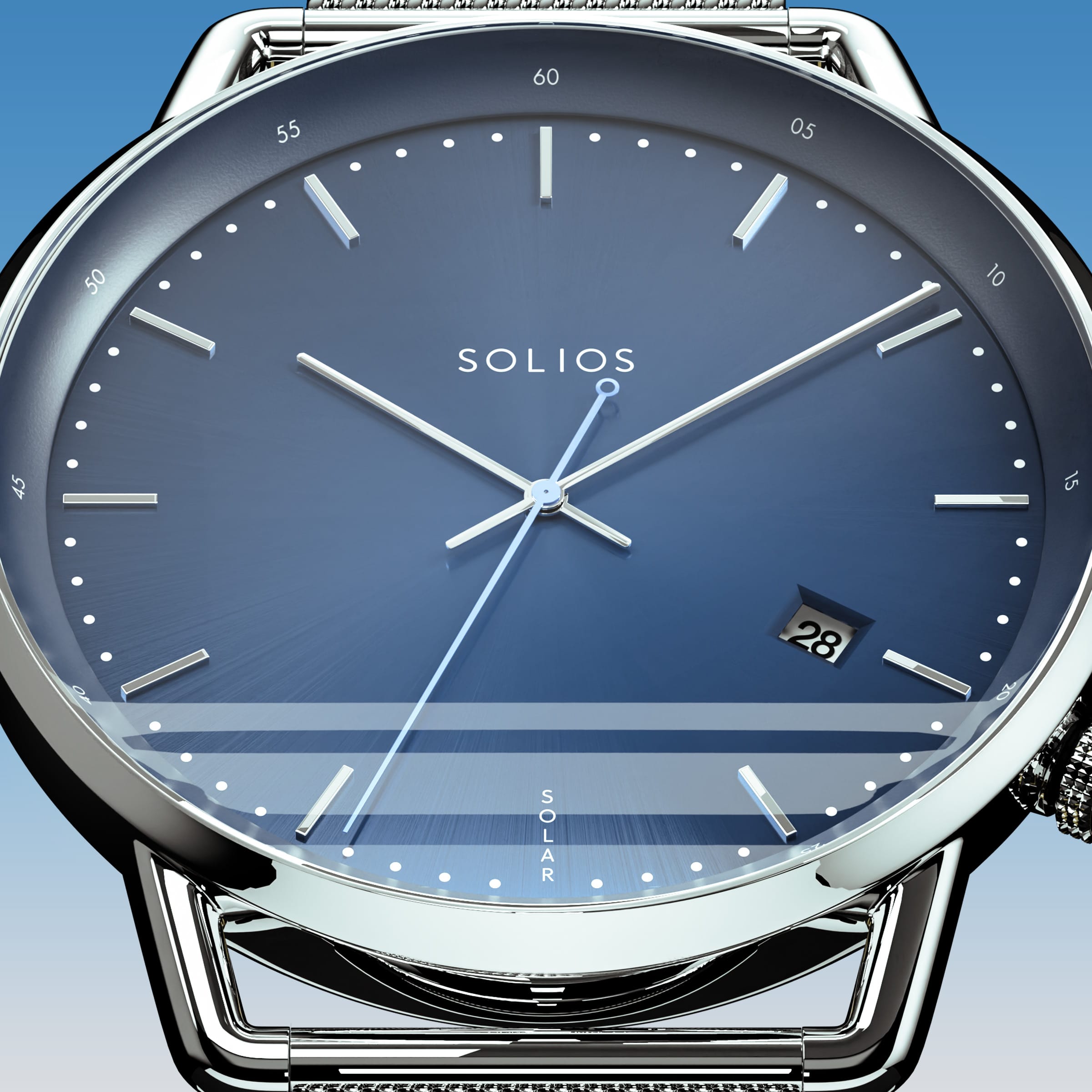 The Solar Curve | Blue Dial - Silver Case
