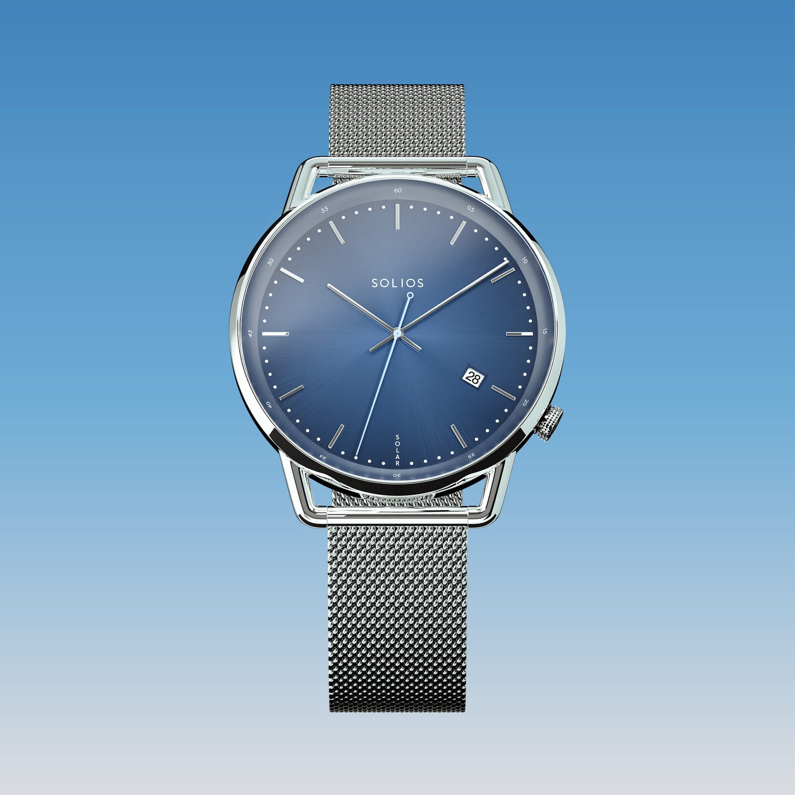 The Solar Curve | Blue Dial - Silver Case