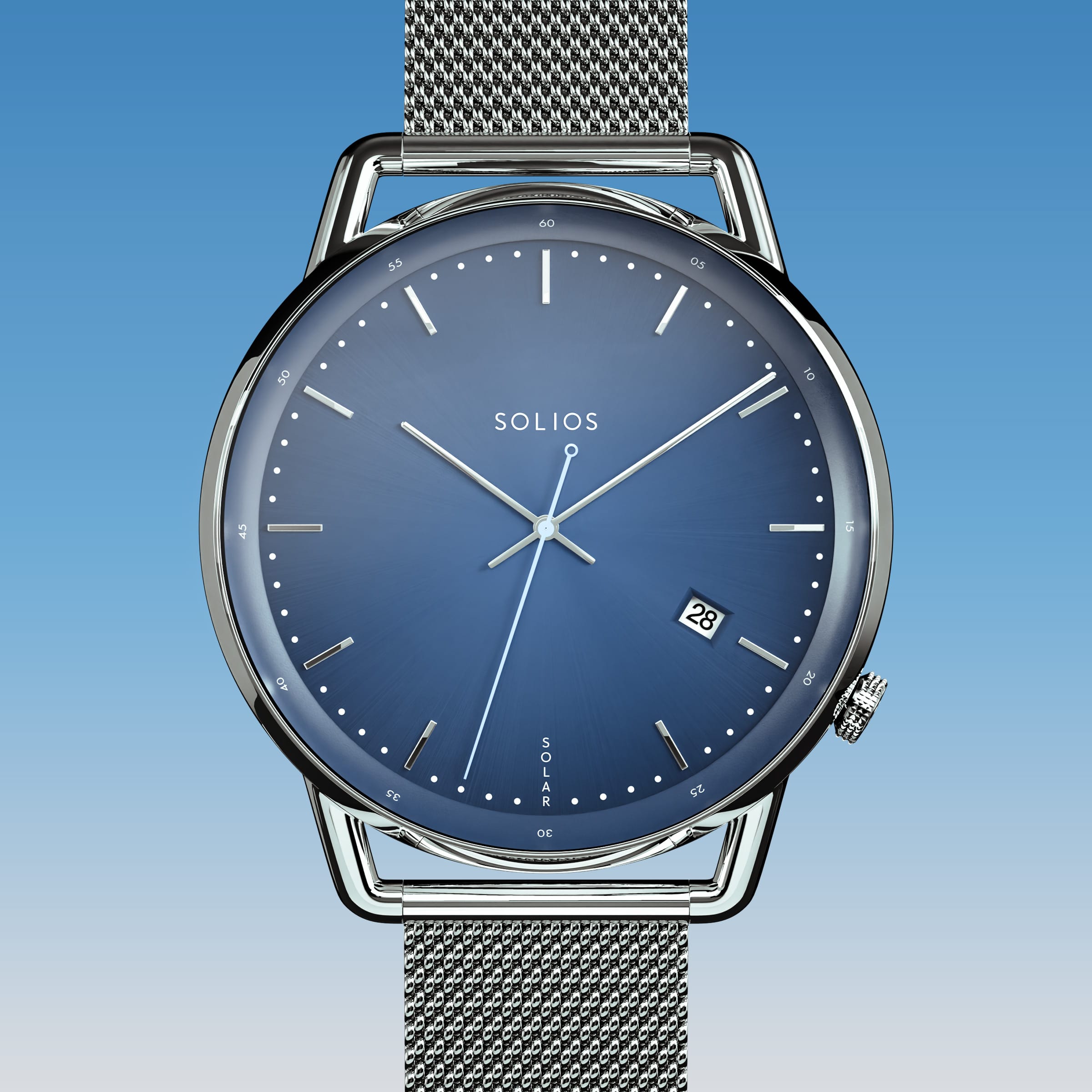 The Solar Curve | Blue Dial - Silver Case