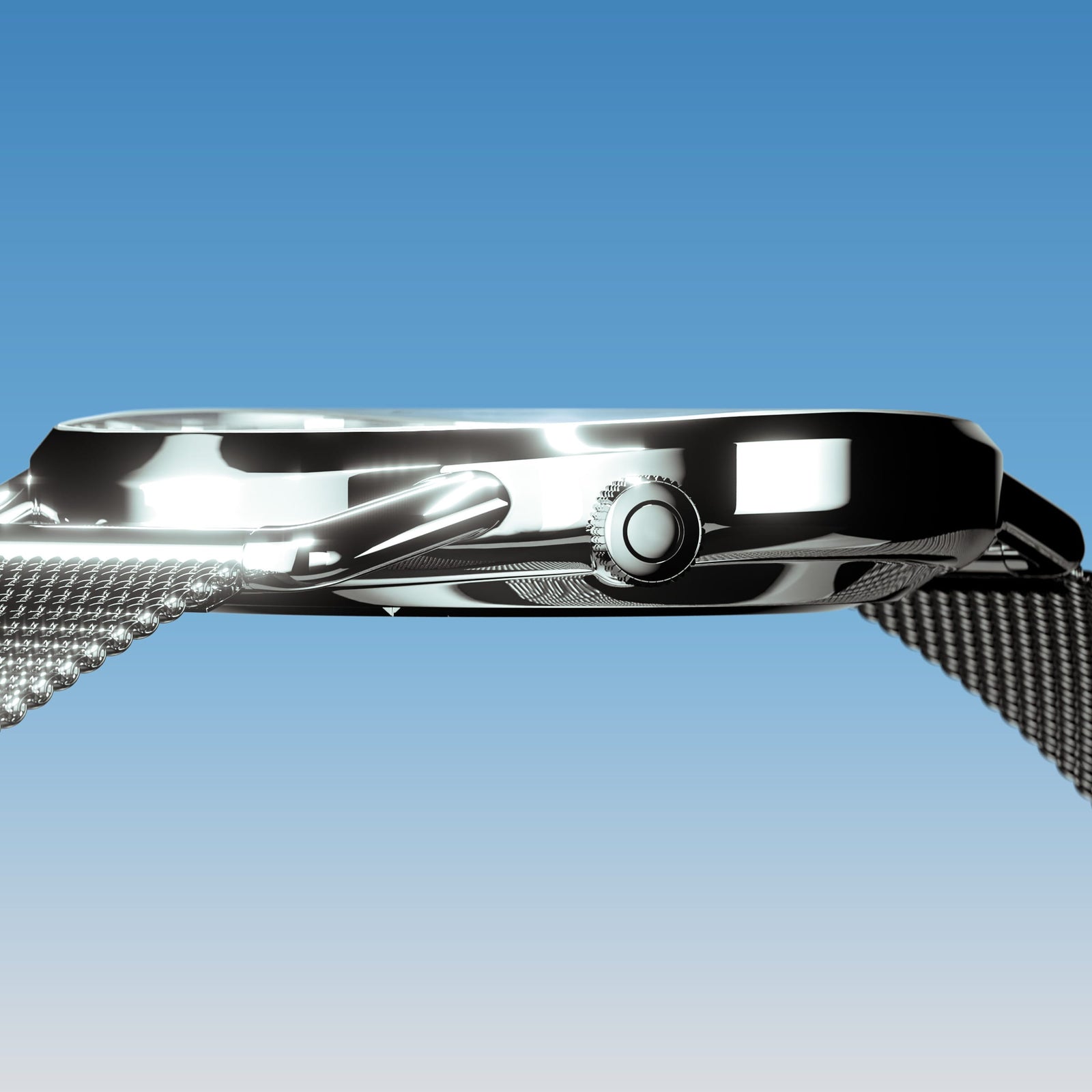The Solar Curve | Blue Dial - Silver Case