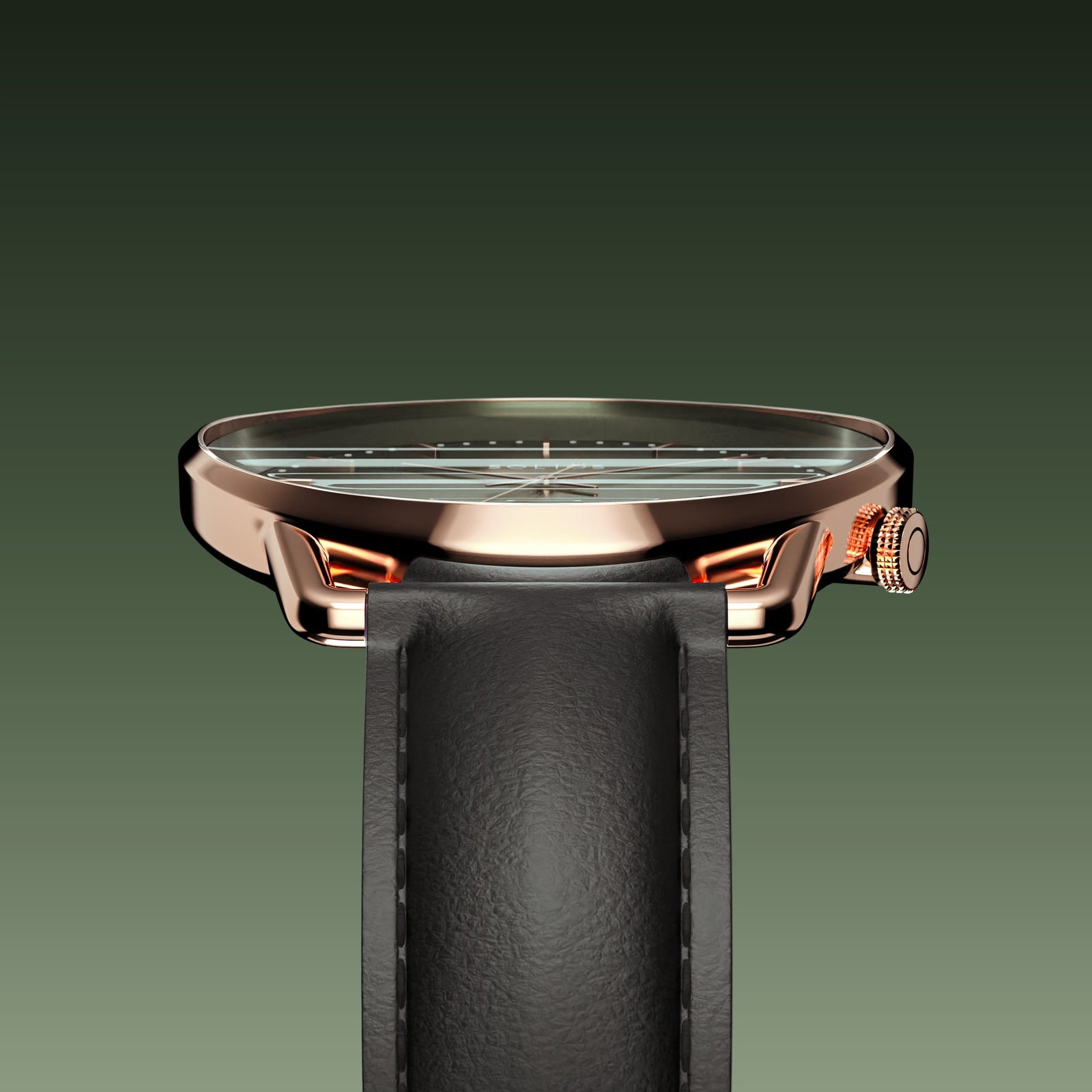 The Solar Curve | Green Dial - Rose Gold Case