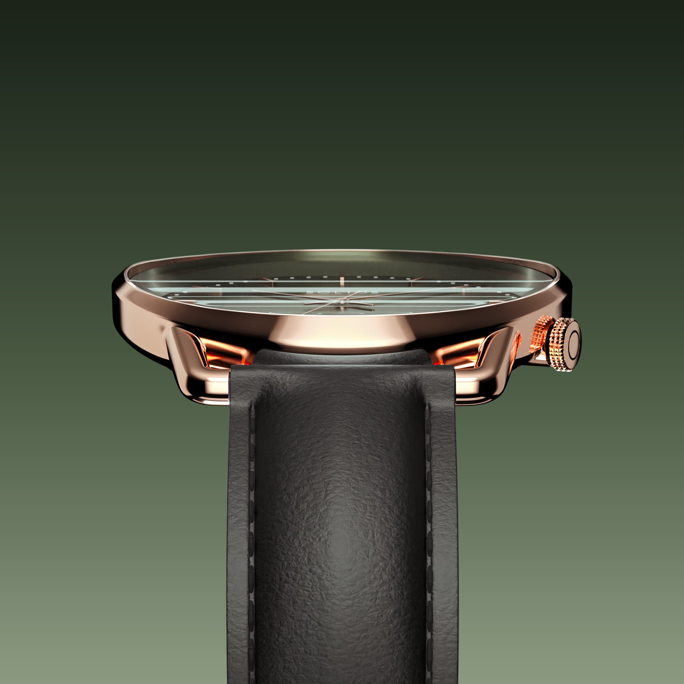 The Solar Curve | Green Dial - Rose Gold Case