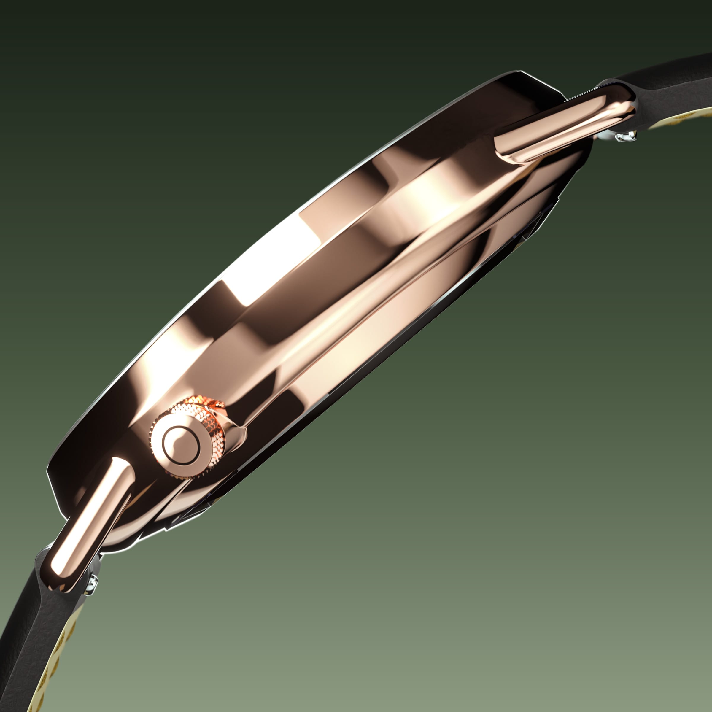 The Solar Curve | Green Dial - Rose Gold Case
