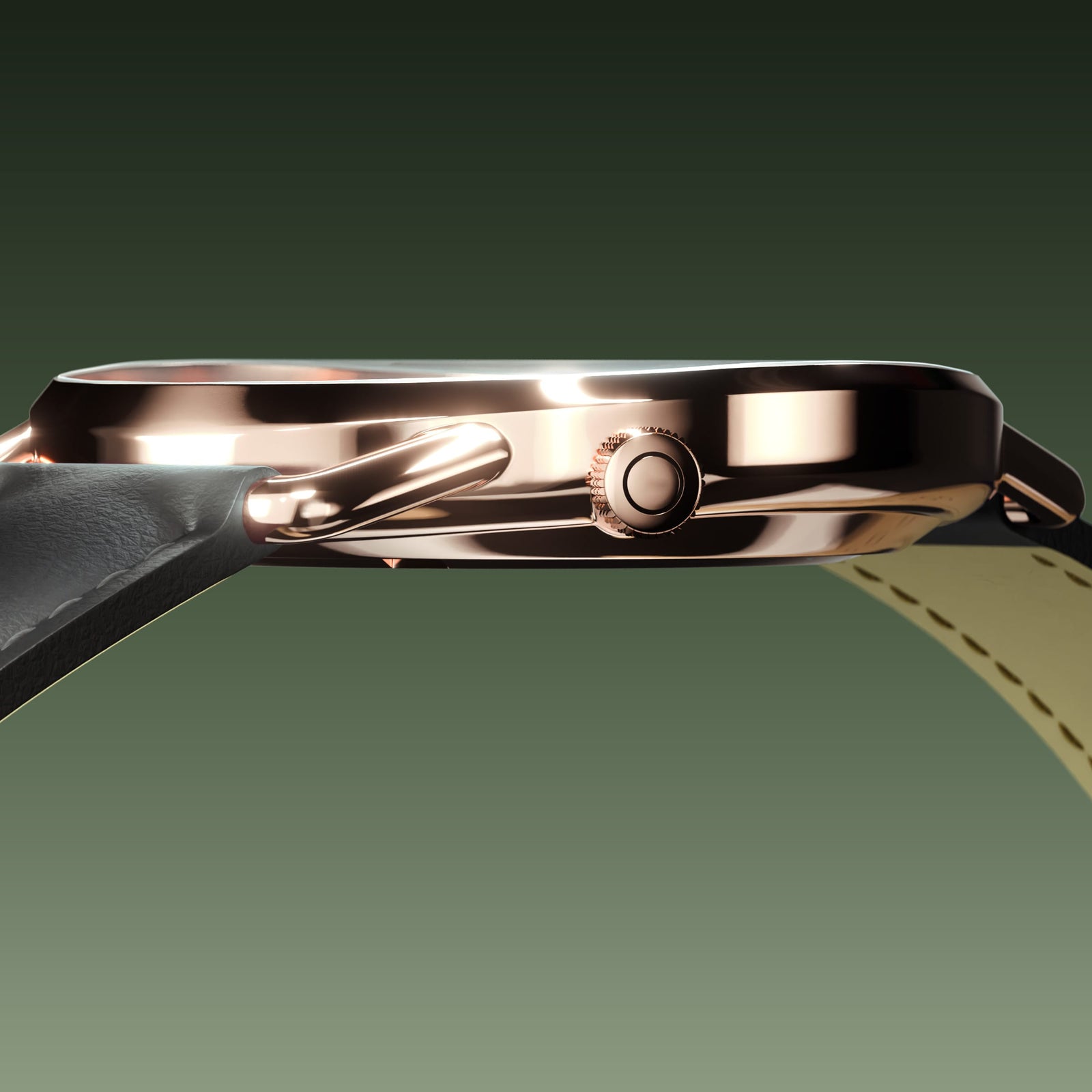 The Solar Curve | Green Dial - Rose Gold Case