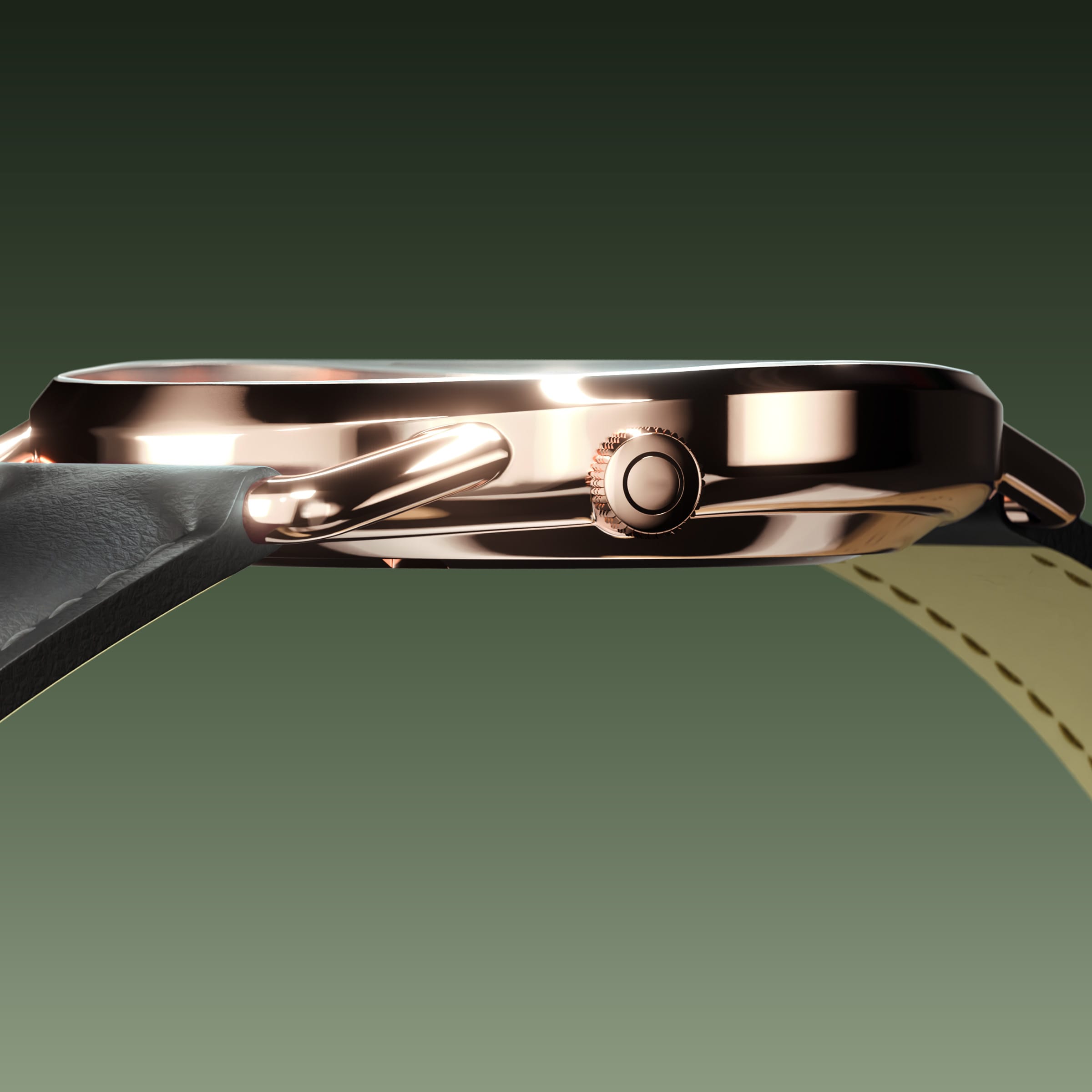 The Solar Curve | Green Dial - Rose Gold Case
