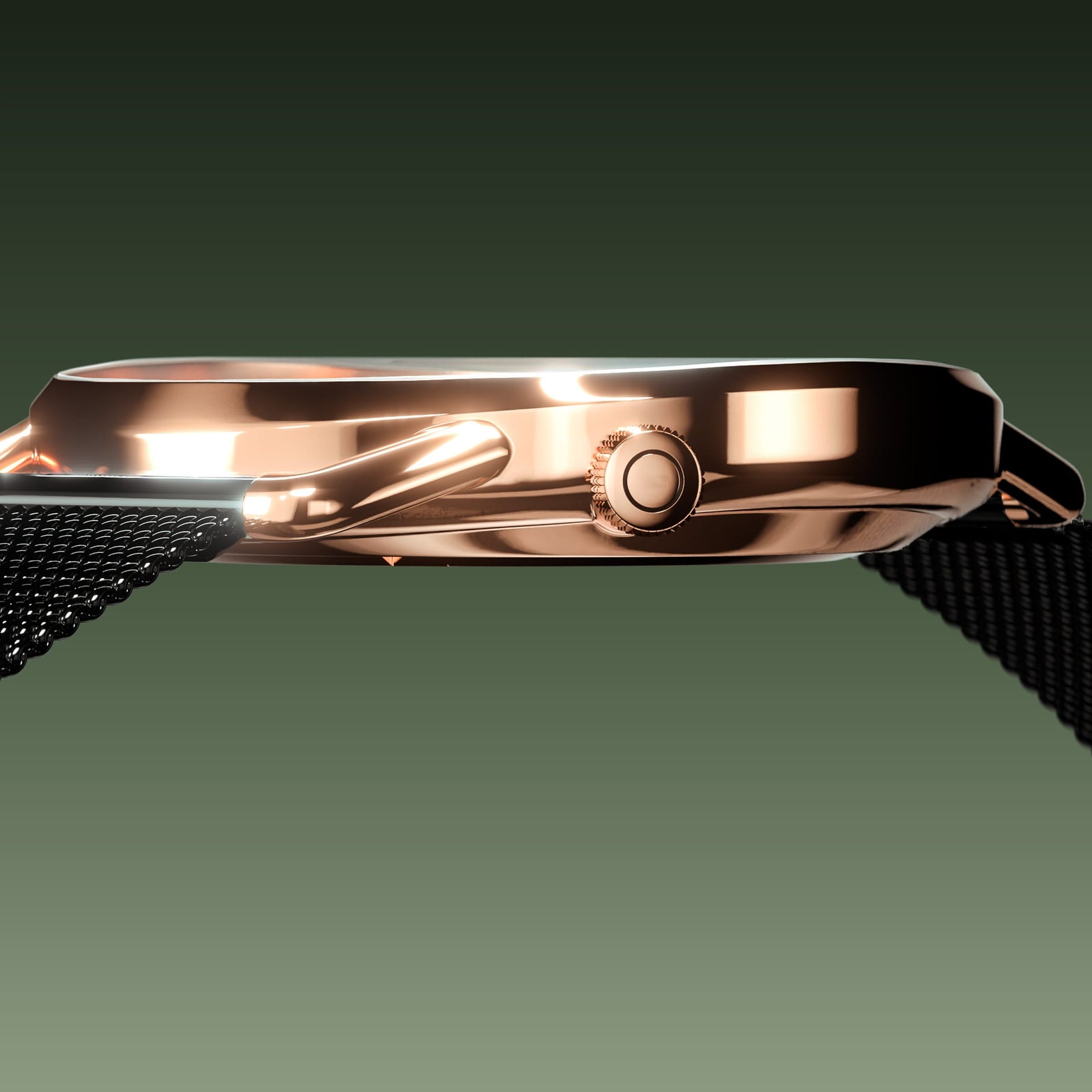 The Solar Curve | Green Dial - Rose Gold Case