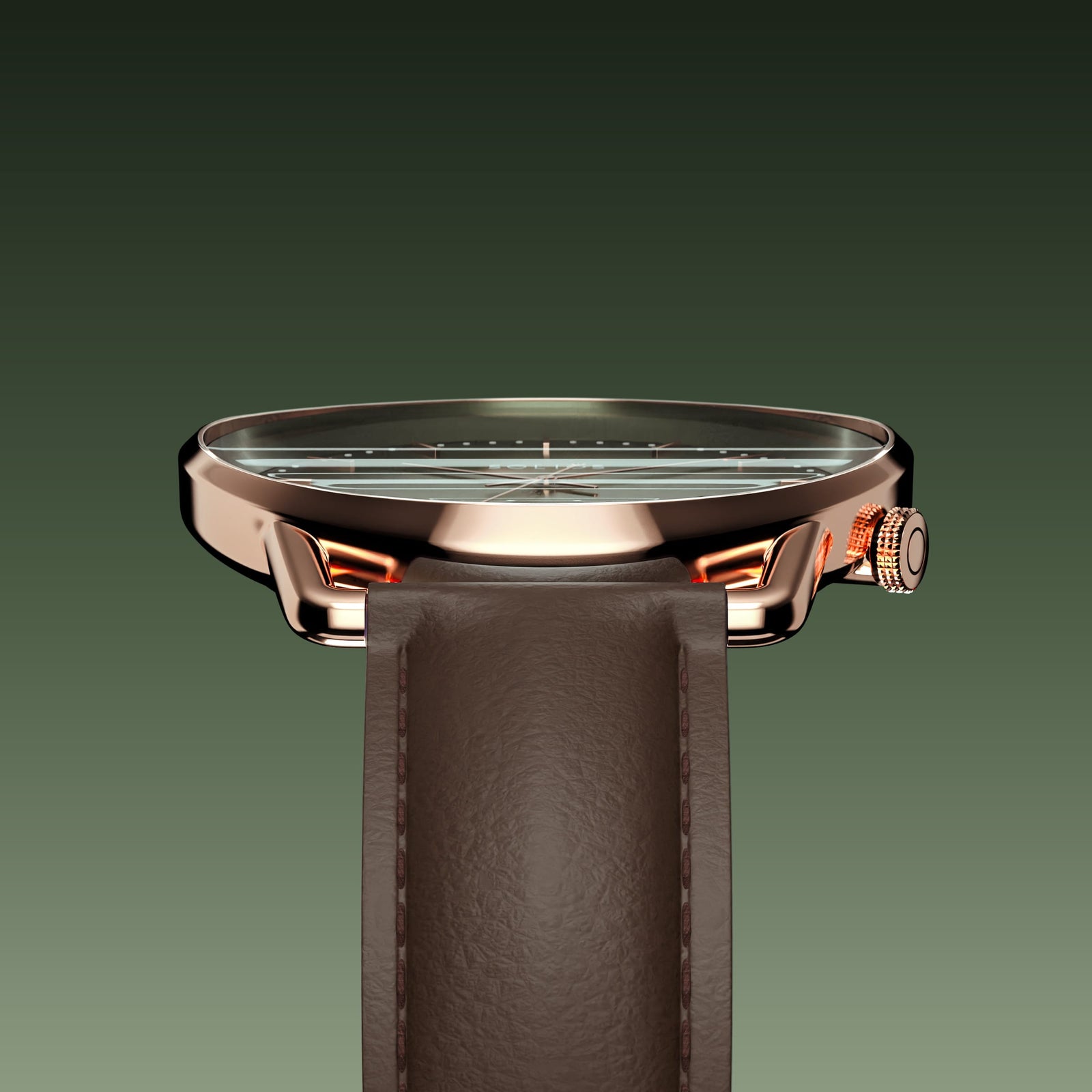 The Solar Curve | Green Dial - Rose Gold Case