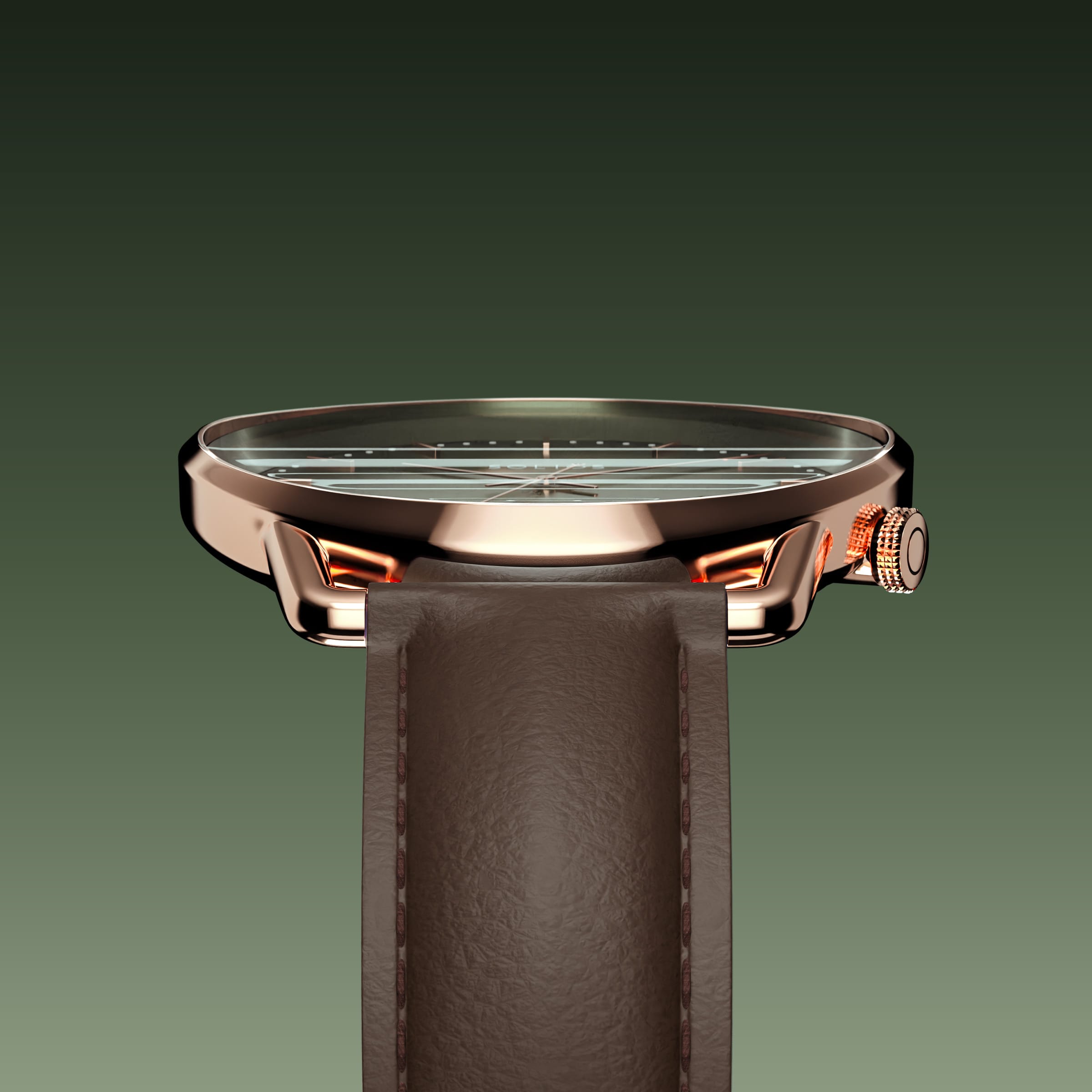 The Solar Curve | Green Dial - Rose Gold Case